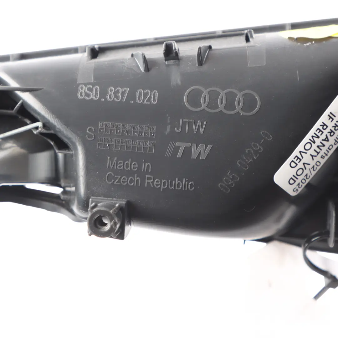 8S Maniglia Apertura Porta Maniglia Presa Anteriore Destra per Audi TT con numero di parte 8S0837020 Audi TT 8S Maniglia Apertura Porta Maniglia Presa Anteriore Destra - SKU 8S0837020-1 - Numero di parte 8S0837020