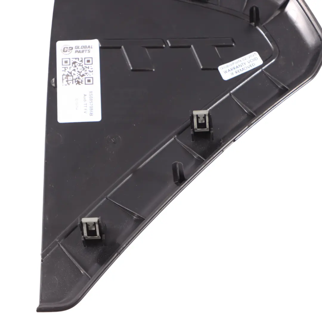 Cruscotto Rivestimento Cruscotto Terminale Nero Destro per Audi TT FV con numero di parte 8S0857086B Audi TT FV Cruscotto Rivestimento Cruscotto Terminale Nero Destro - SKU 8S0857086B - Numero di parte 8S0857086B
