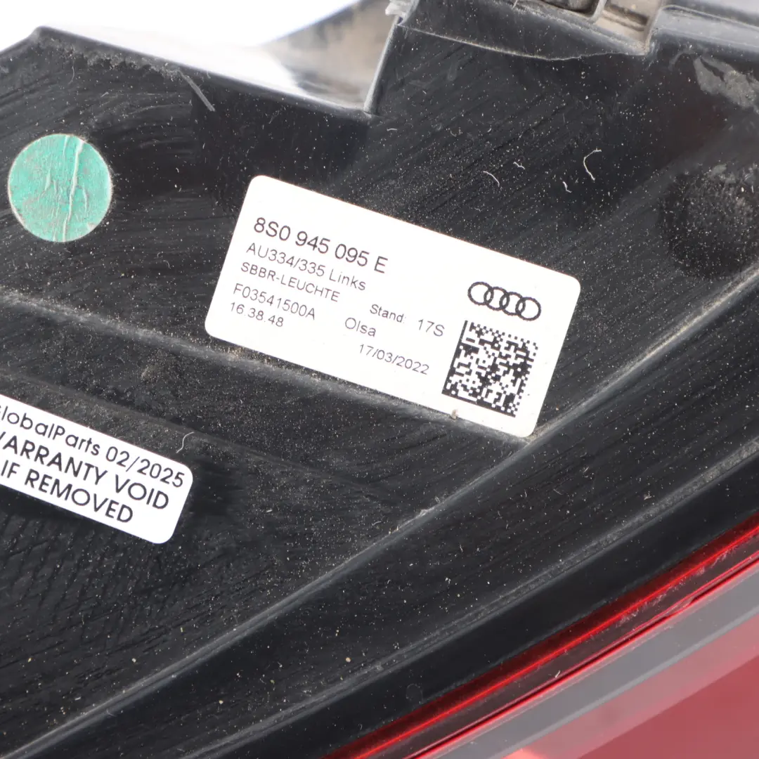 Trunk Lid Boot Light Lamp Left N/S to Audi TT FV Rear Tailgate with Part number 8S0945095E Audi TT FV Rear Tailgate Trunk Lid Boot Light Lamp Left N/S - SKU 8S0945095E - Part number 8S0945095E