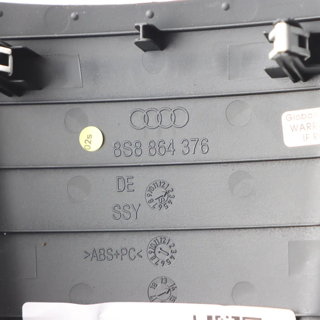 Audi TT 8S Centre Middle Console Rear Trim Panel Cover Black - SKU 8S8864376 - Part number 8S8864376