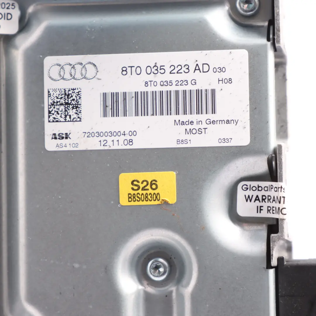 Bose Audio AMP Amplifier Module Control Unit ECU to Audi A4 B8 with Part number 8T0035223AD Audi A4 B8 Bose Audio AMP Amplifier Module Control Unit ECU - SKU 8T0035223AD - Part number 8T0035223AD