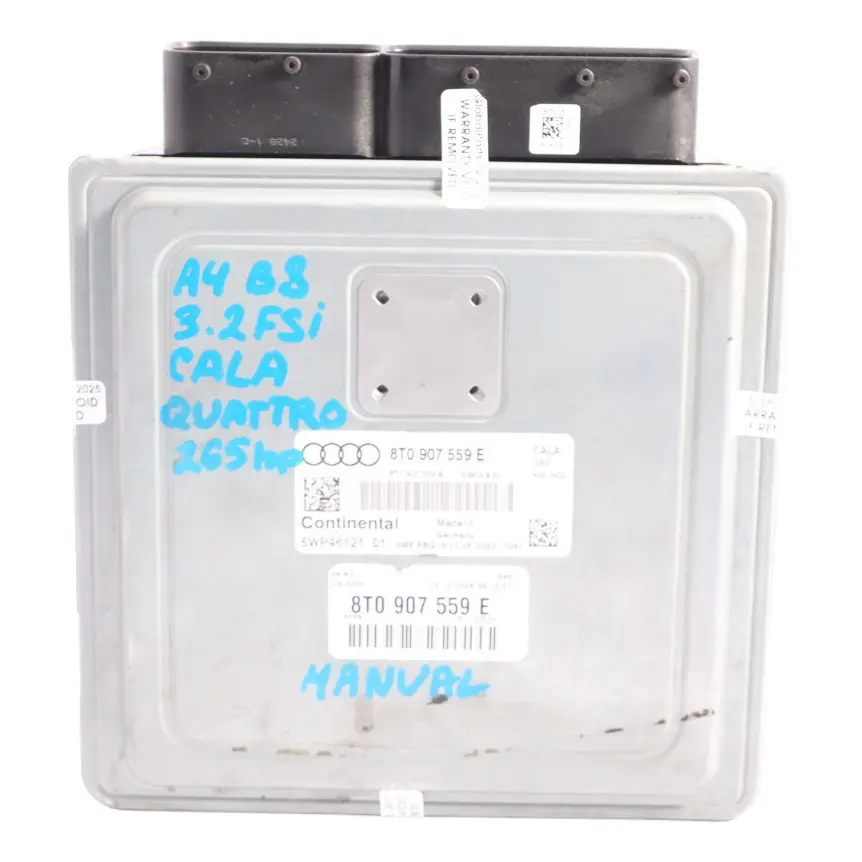 Audi A4 B8 A5 8T 3.2 FSI 265HP CALA Quattro Calculateur Moteur - SKU 8T0907559E - Numéro de pièce 8T0907559E