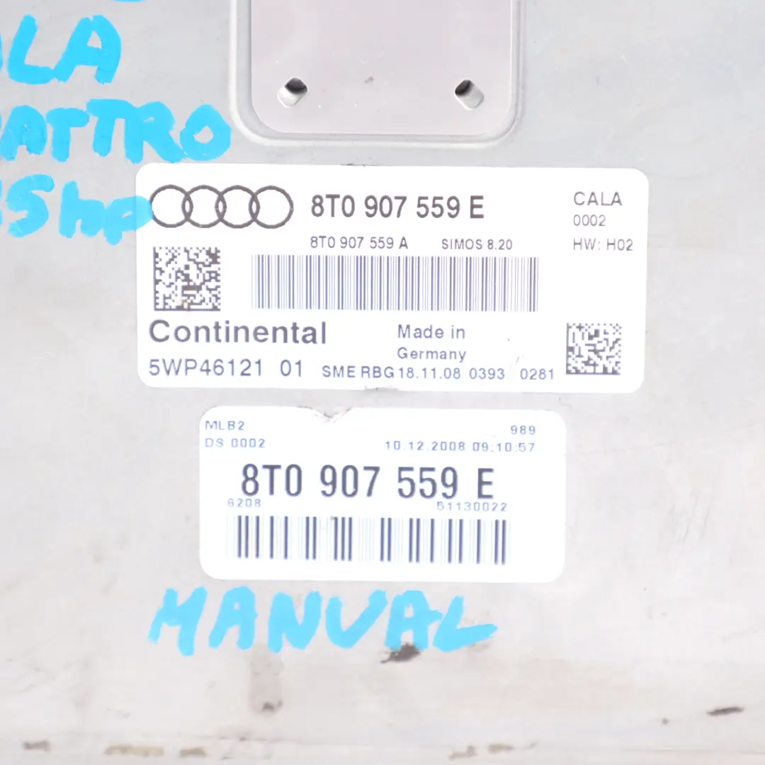 Audi A4 B8 A5 8T 3.2 FSI 265HP CALA Quattro Engine Control Unit ECU - SKU 8T0907559E - Part number 8T0907559E