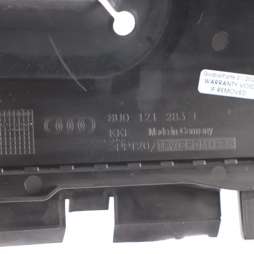 Radiator Air Intake Duct Left N/S Guide Cover to Audi Q3 8U with Part number 8U0121283L Audi Q3 8U Radiator Air Intake Duct Left N/S Guide Cover - SKU 8U0121283L - Part number 8U0121283L