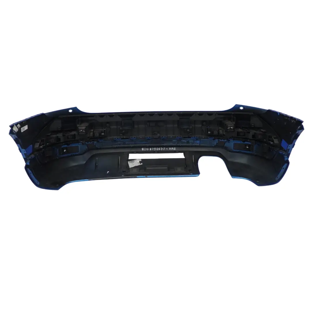 Bumper Trim Panel Covering Hainan Blue - X5K to Audi Q3 8U Rear with Part number 8U0807067F Audi Q3 8U Rear Bumper Trim Panel Covering Hainan Blue - X5K - SKU 8U0807067F-HAB - Part number 8U0807067F
