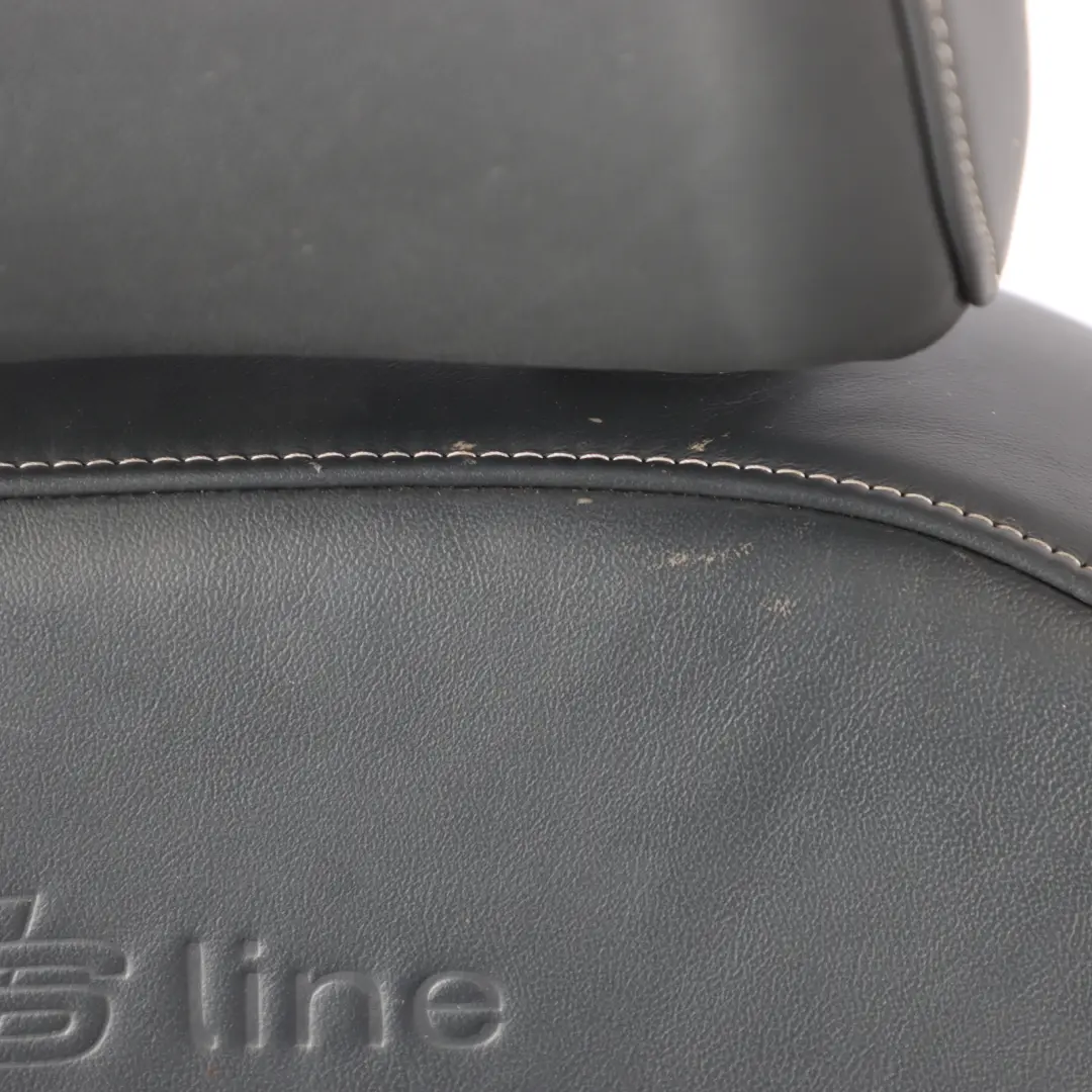 Front Left N/S S-Line Interior Half Leather Black Silver to Audi Q3 8U Sport Seat with Part number 8U0881805AM Audi Q3 8U Sport Seat Front Left N/S S-Line Interior Half Leather Black Silver - SKU 8U0881805AM-1 - Part number 8U0881805AM