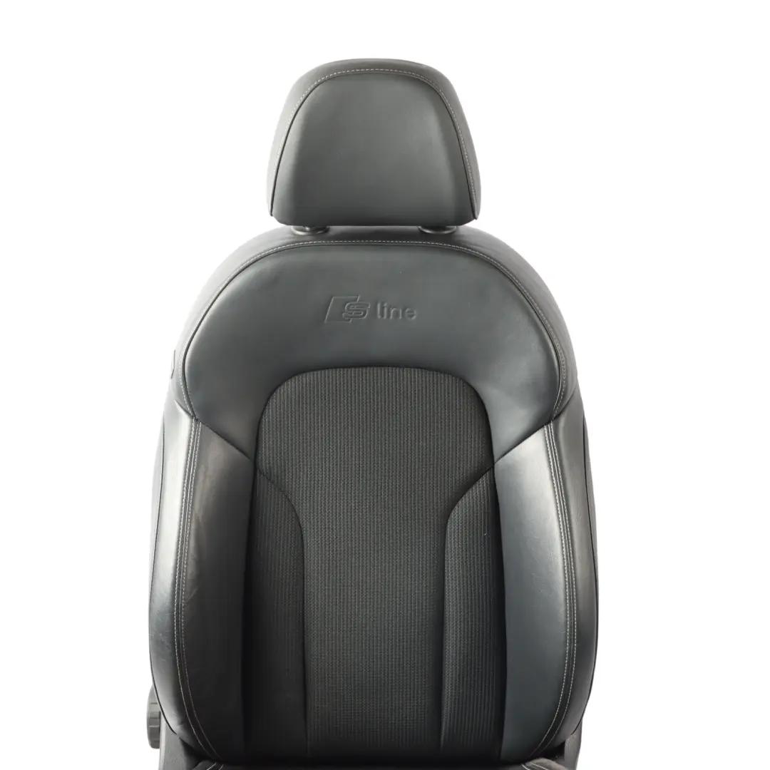 Front Right O/S S-Line Interior Half Leather Black Silver to Audi Q3 8U Sport Seat with Part number 8U0881806AM Audi Q3 8U Sport Seat Front Right O/S S-Line Interior Half Leather Black Silver - SKU 8U0881806AM-1 - Part number 8U0881806AM