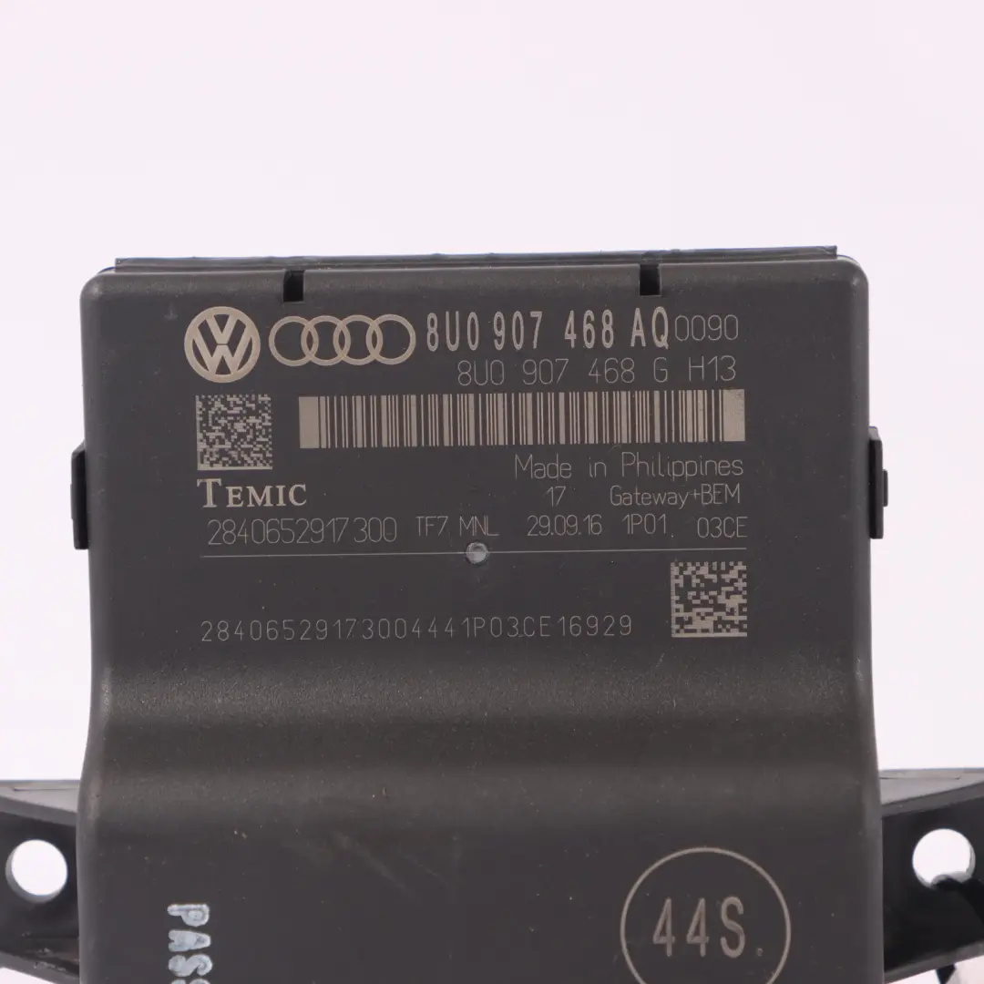 Módulo De Control De Puerta De Enlace Central Relé ECU para Audi A1 8X con número de pieza 8U0907468AQ Audi A1 8X Módulo De Control De Puerta De Enlace Central Relé ECU - SKU 8U0907468AQ - Número de pieza 8U0907468AQ