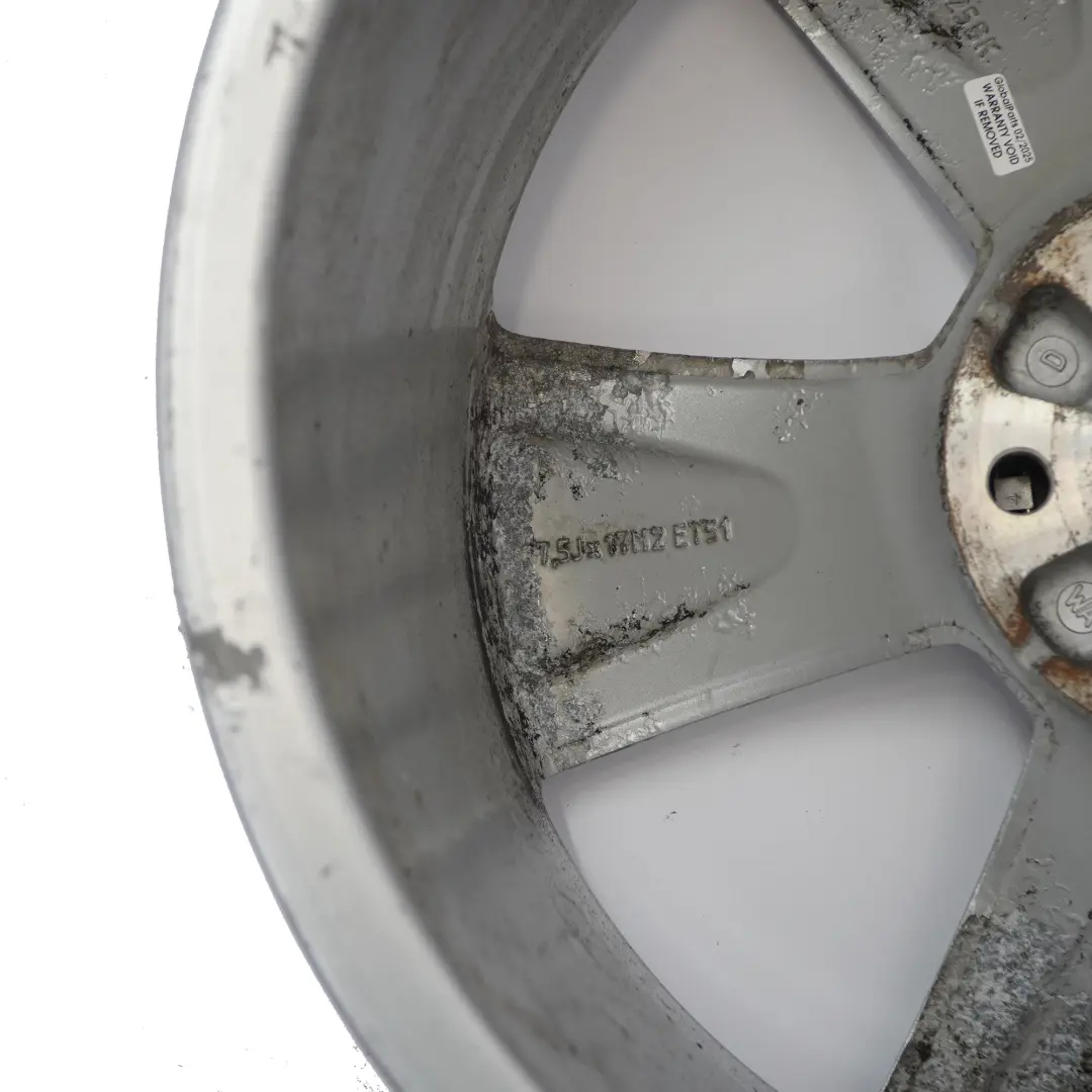 Audi A3 8V Silver Wheel Alloy Rim 17" ET:51 7,5J Star Spoke - SKU 8V0601025BK-4 - Part number 8V0601025BK