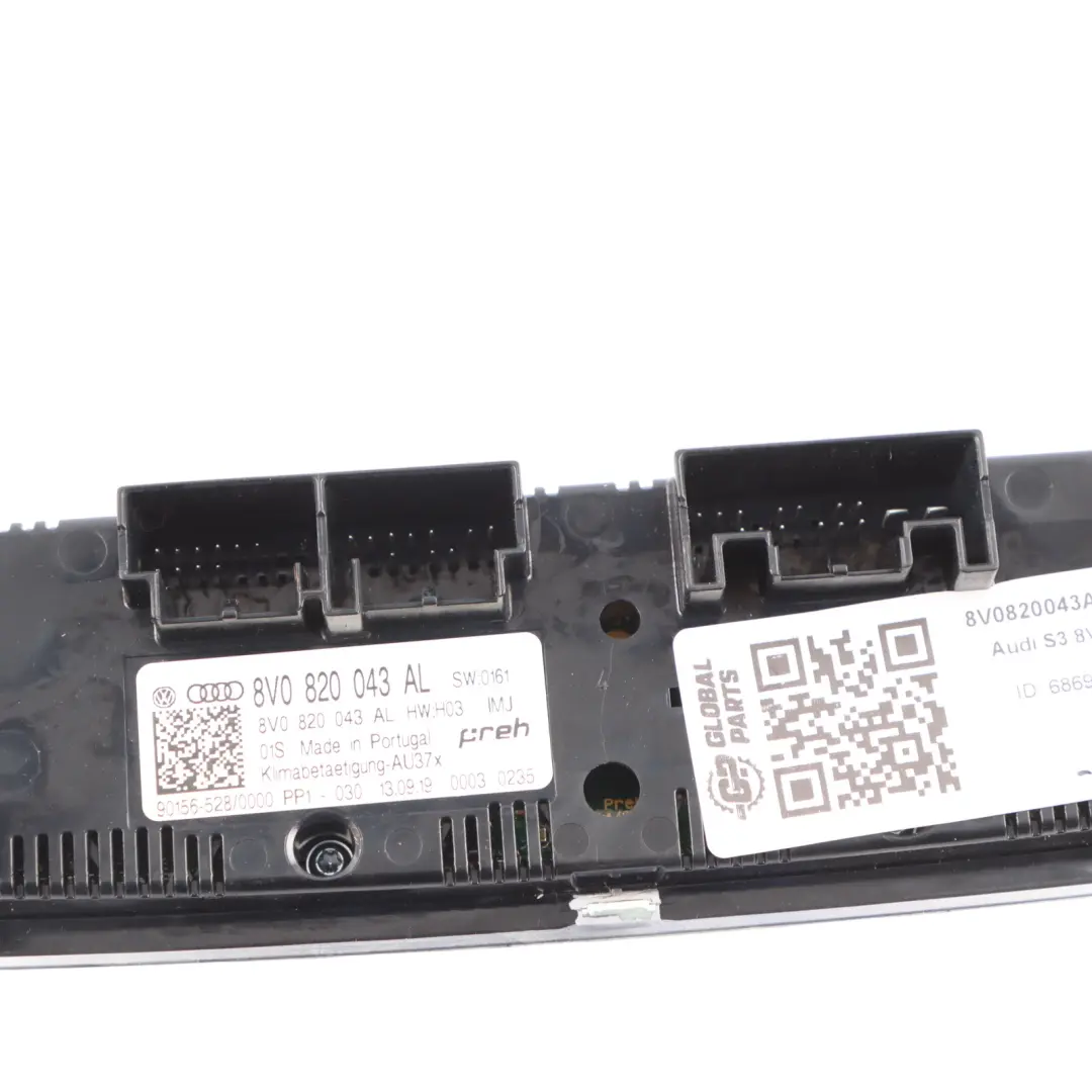 Panel Interruptores Control Climatización Calefacción para Audi S3 8V con número de pieza 8V0820043AL Audi S3 8V Panel Interruptores Control Climatización Calefacción - SKU 8V0820043AL - Número de pieza 8V0820043AL