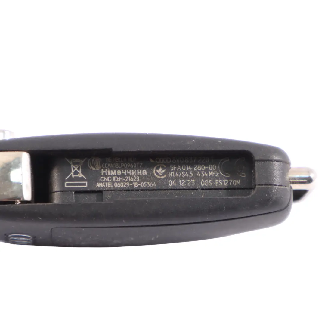 Remote Key Fob Opener Lock 3 Button 434 Mhz Audi A3 8V - SKU 8V0837220T - Part number 8V0837220T