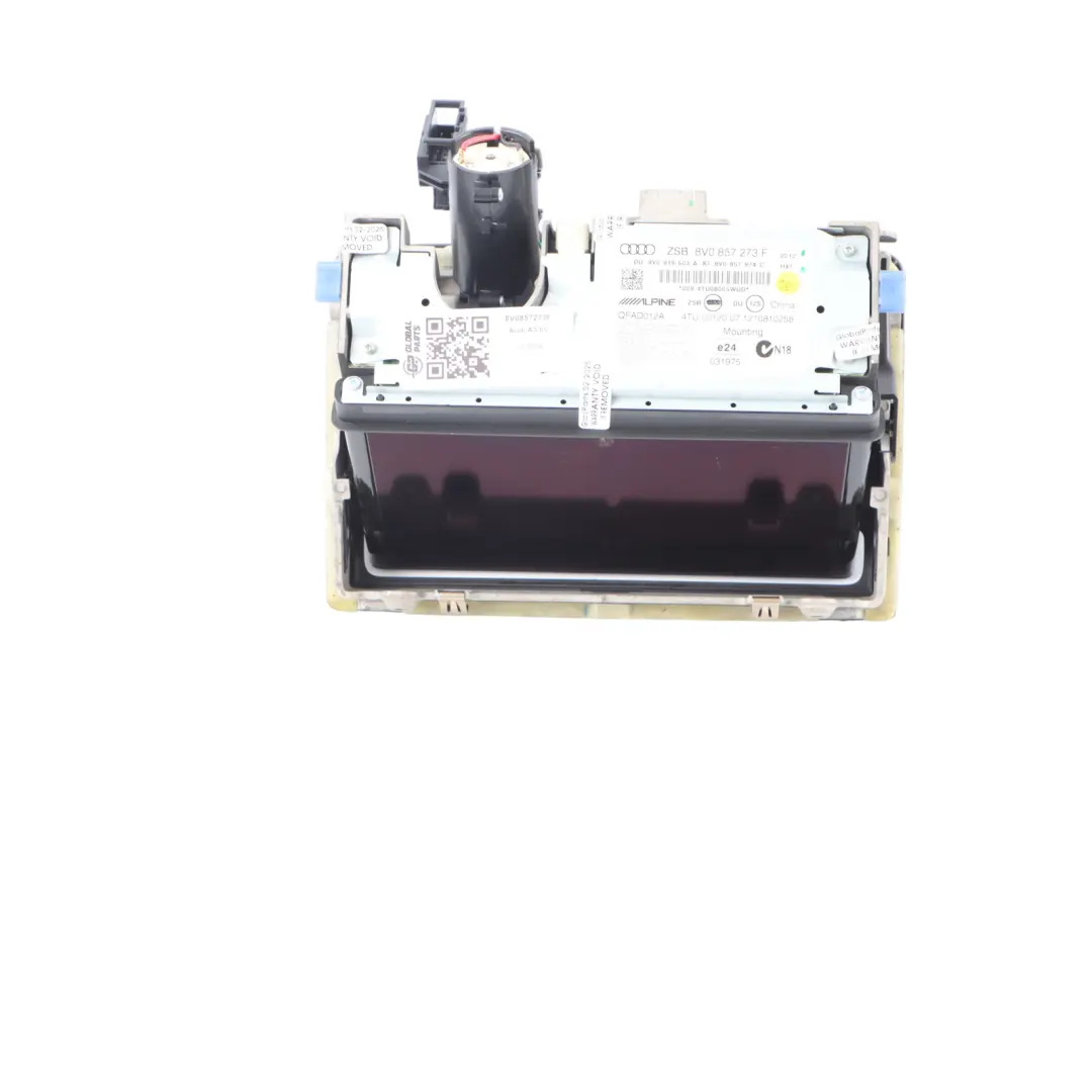 Pantalla Display Navegación Sat Nav Salpicadero para Audi A3 8V con número de pieza 8V0857273F Audi A3 8V Pantalla Display Navegación Sat Nav Salpicadero - SKU 8V0857273F - Número de pieza 8V0857273F