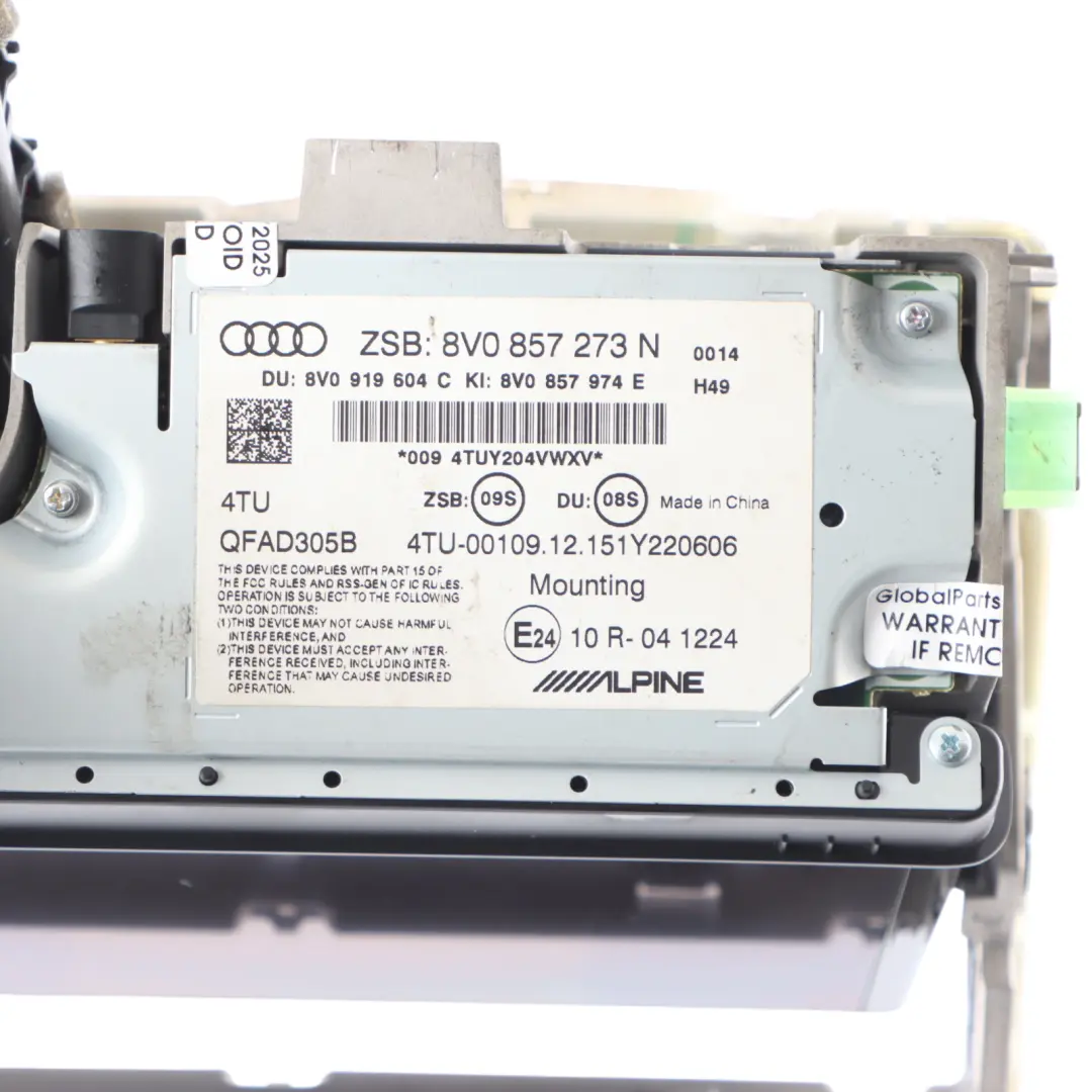 Audi A3 S3 RS3 8V Navigation Ecran Multimédia 8V0857273M - SKU 8V0857273N - Numéro de pièce 8V0857273N