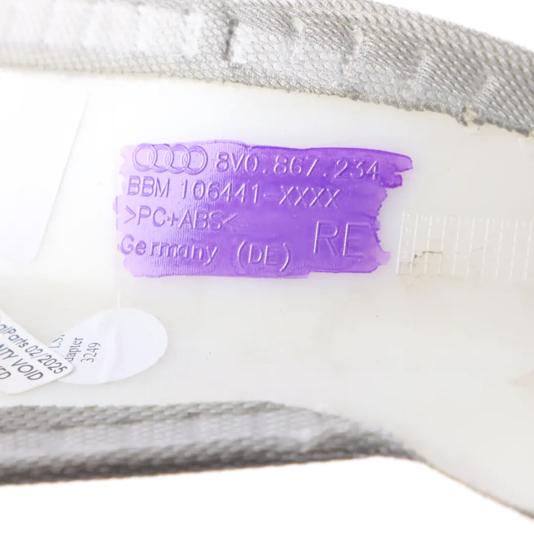 Audi A3 S3 8V Front Column A Pillar Trim Cover Panel Right O/S Silver - SKU 8V0867234 - Part number 8V0867234