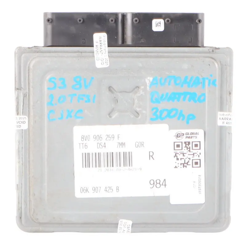 CJXC 300HP Quattro Engine Control Unit ECU to Audi A3 S3 8V 2.0 TFSI with Part number 8V0906259F Audi A3 S3 8V 2.0 TFSI CJXC 300HP Quattro Engine Control Unit ECU - SKU 8V0906259F - Part number 8V0906259F