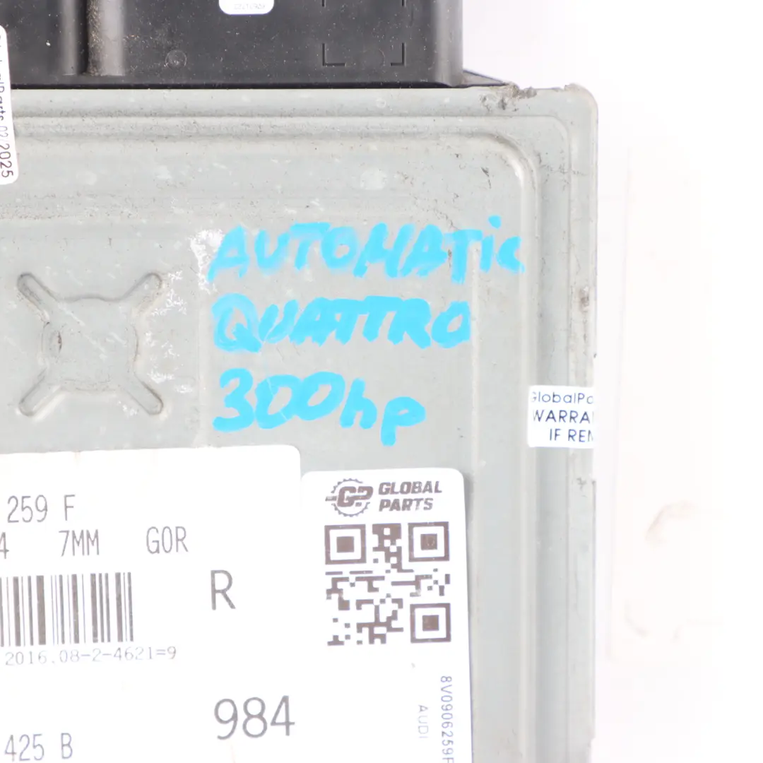 CJXC 300HP Quattro Engine Control ECU Automatic to Audi S3 8V 2.0 TFSI with Part number 8V0906259F Audi S3 8V 2.0 TFSI CJXC 300HP Quattro Engine Control ECU Automatic - SKU 8V0906259F - Part number 8V0906259F