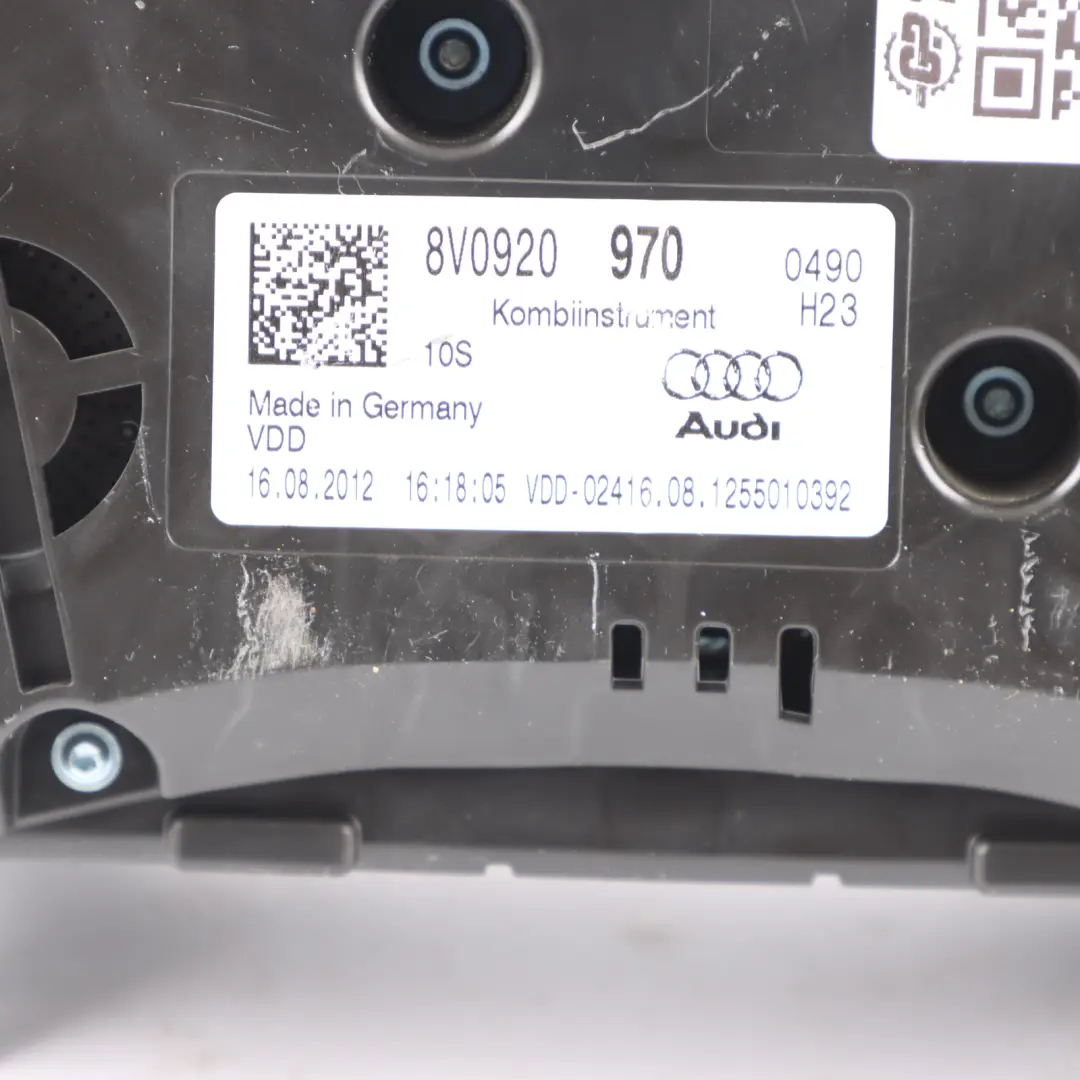 Instrument Cluster Clocks Speedometer Manual to Audi A3 8V Petrol with Part number 8V0920970 Audi A3 8V Petrol Instrument Cluster Clocks Speedometer Manual - SKU 8V0920970 - Part number 8V0920970