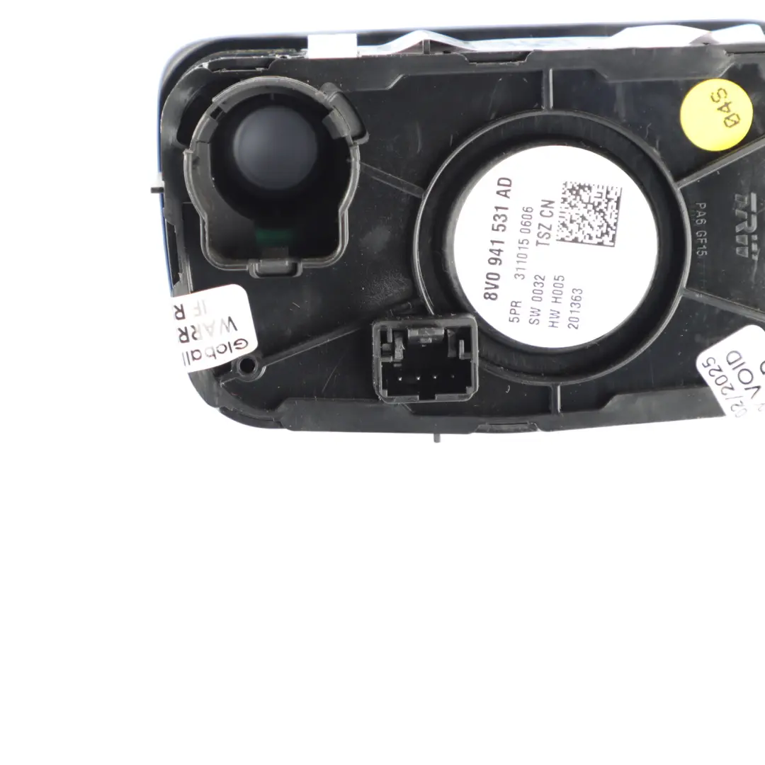 Audi A3 S3 8V Panel Control Del Interruptor Del Faro Unidad Luz - SKU 8V0941531AD - Número de pieza 8V0941531AD