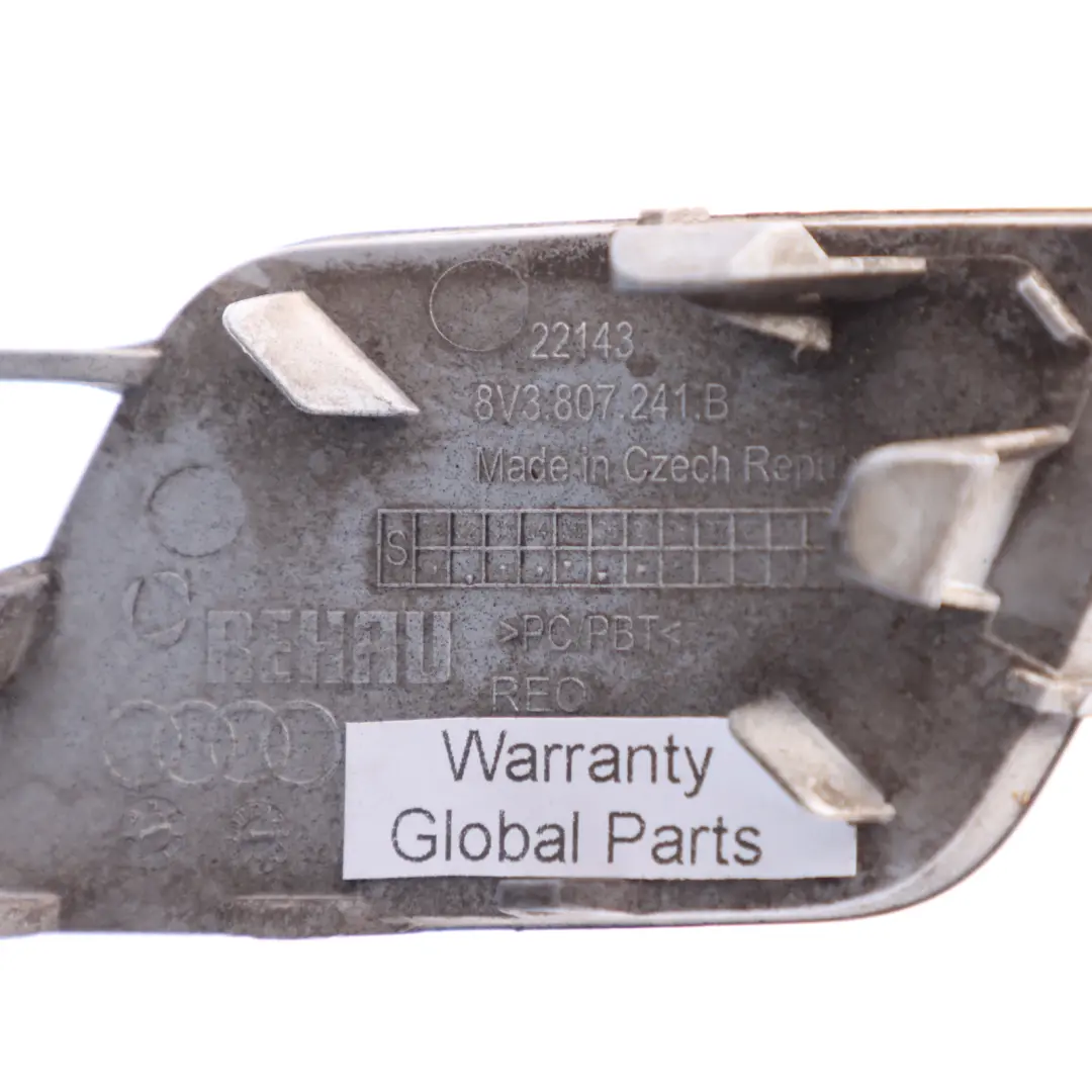 Audi A3 8V Front Bumper Towing Hook Eye Cover Nano Grey - X7M - SKU 8V3807241B-NGR - Part number 8V3807241B