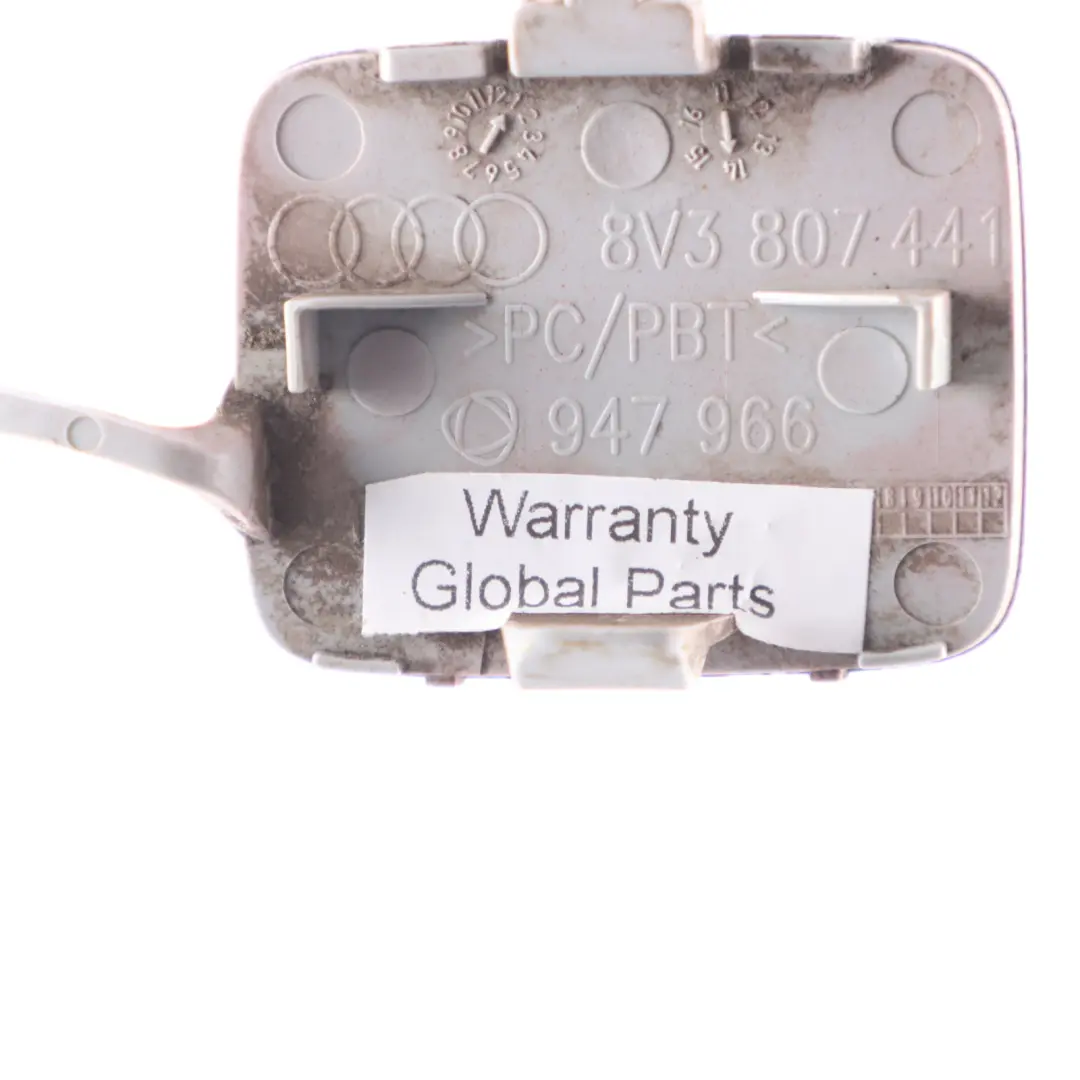 Bumper Towing Hook Eye Cover Misano Red - Z3M to Audi A3 8V Rear with Part number 8V3807441 Audi A3 8V Rear Bumper Towing Hook Eye Cover Misano Red - Z3M - SKU 8V3807441-MRE - Part number 8V3807441