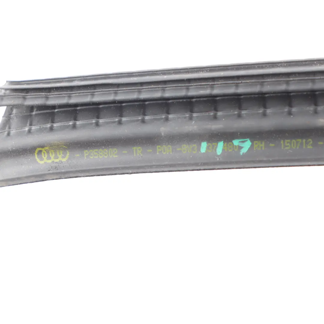 Window Seal Inner Strip Front Door Right O/S to Audi A3 S3 8V 3D with Part number 8V3837480 Audi A3 S3 8V 3D Window Seal Inner Strip Front Door Right O/S - SKU 8V3837480 - Part number 8V3837480