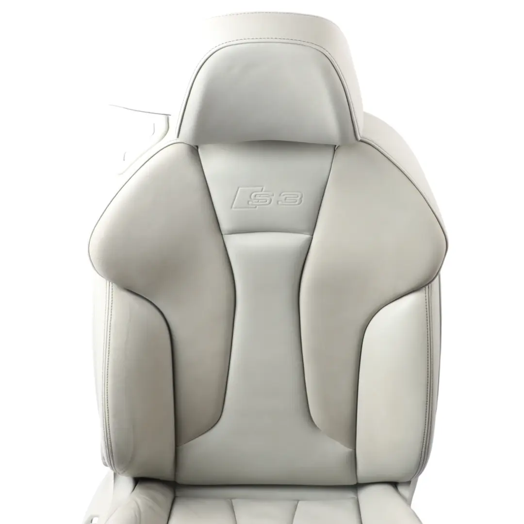 Door Seat Front Right O/S Interior Heated Leather Silver Grey to Audi A3 S3 8V 3 with Part number 8V3881806M Audi A3 S3 8V 3 Door Seat Front Right O/S Interior Heated Leather Silver Grey - SKU 8V3881806M - Part number 8V3881806M