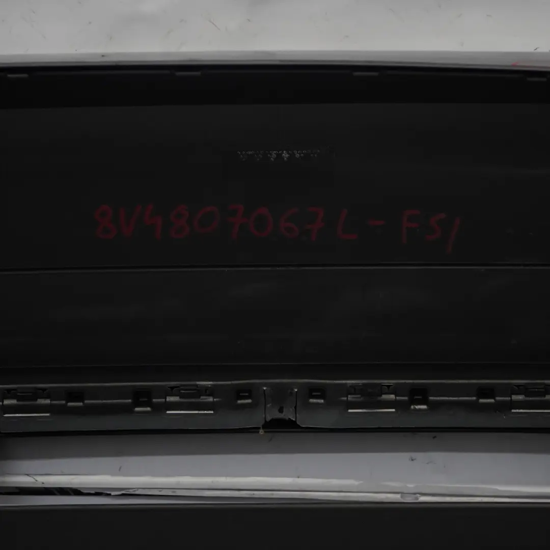 Bumper Trim Panel Covering Foil Silver Metallic - Z7G to Audi A3 8V Rear with Part number 8V4807067L Audi A3 8V Rear Bumper Trim Panel Covering Foil Silver Metallic - Z7G - SKU 8V4807067L-FSI - Part number 8V4807067L