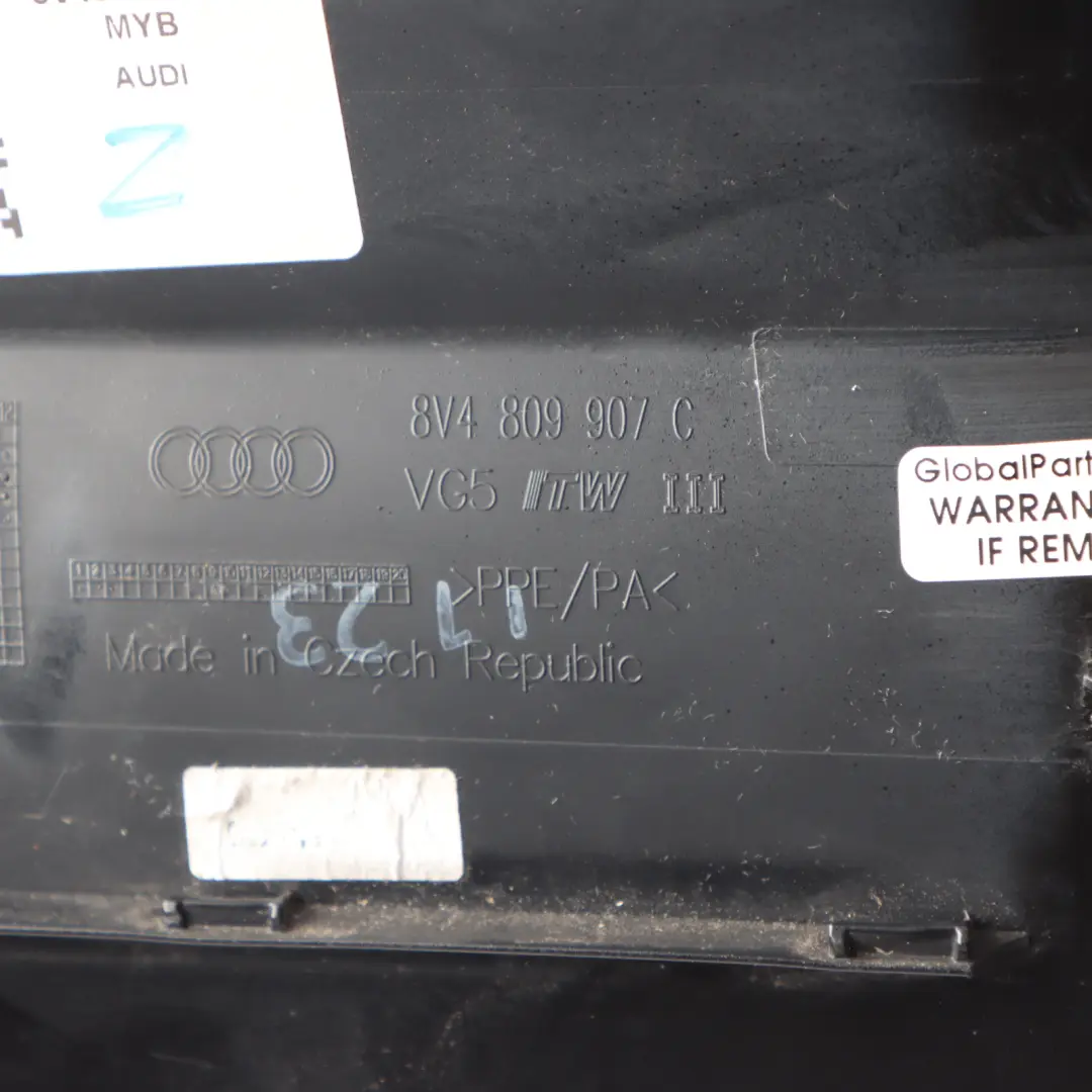 Audi A3 8V Carburante Coperchio Tappo Svasato Mitico Nero Y9T - SKU 8V4809907C-MYB - Numero di parte 8V4809907C