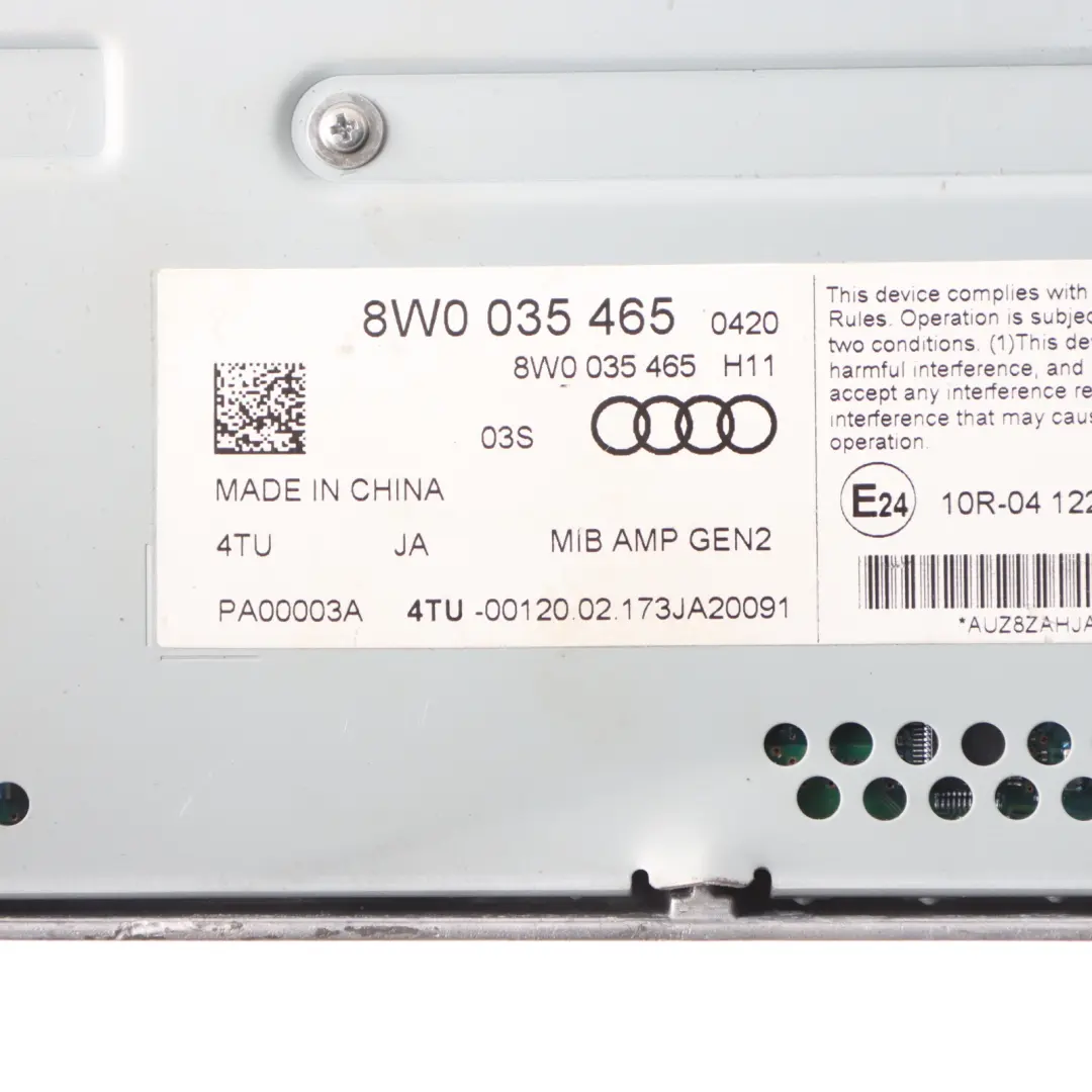  Stereo Radio Amp Audi A4 B9 A5 8W Sound System Speaker Amplifier - SKU 8W0035465-1 - Part number 8W0035465