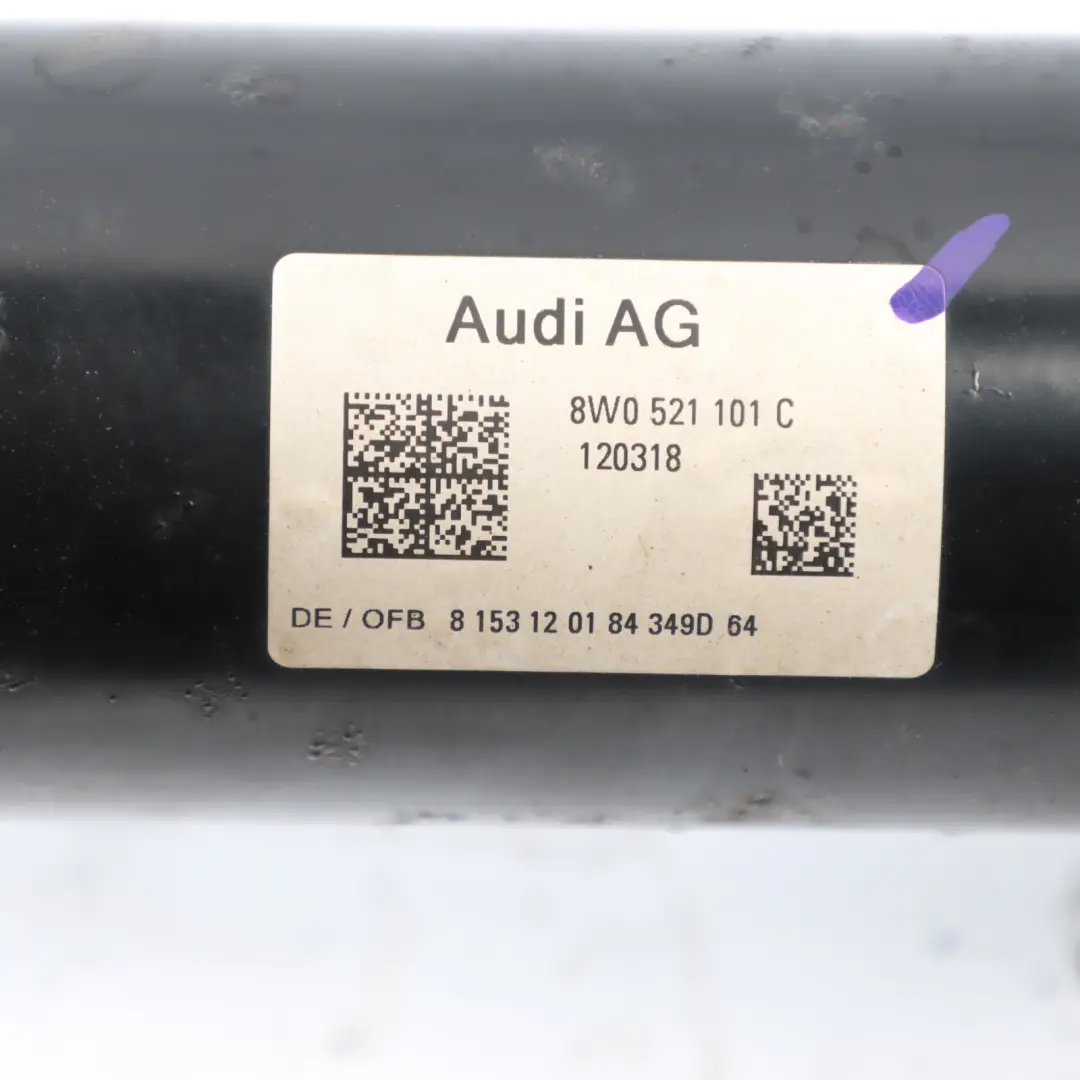 Kardanwelle Automatikgetriebe für Audi S4 B9 3.0 V6 TFSI Quattro mit Teilenummer 8W0521101C Audi S4 B9 3.0 V6 TFSI Quattro Kardanwelle Automatikgetriebe - SKU 8W0521101C - Teilenummer 8W0521101C