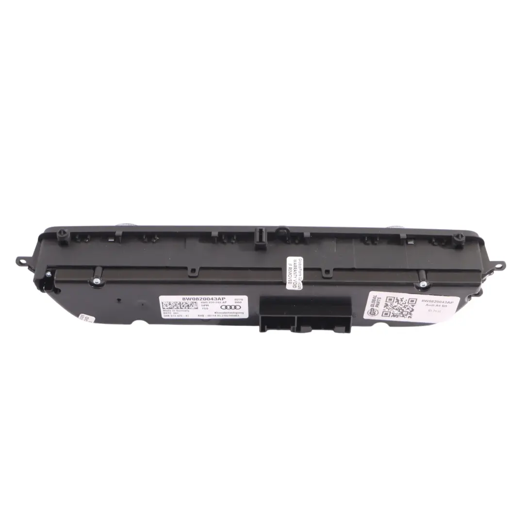 Audi A4 B9 Automatic Air Conditioning Climate Control Panel Black - SKU 8W0820043AP - Part number 8W0820043AP