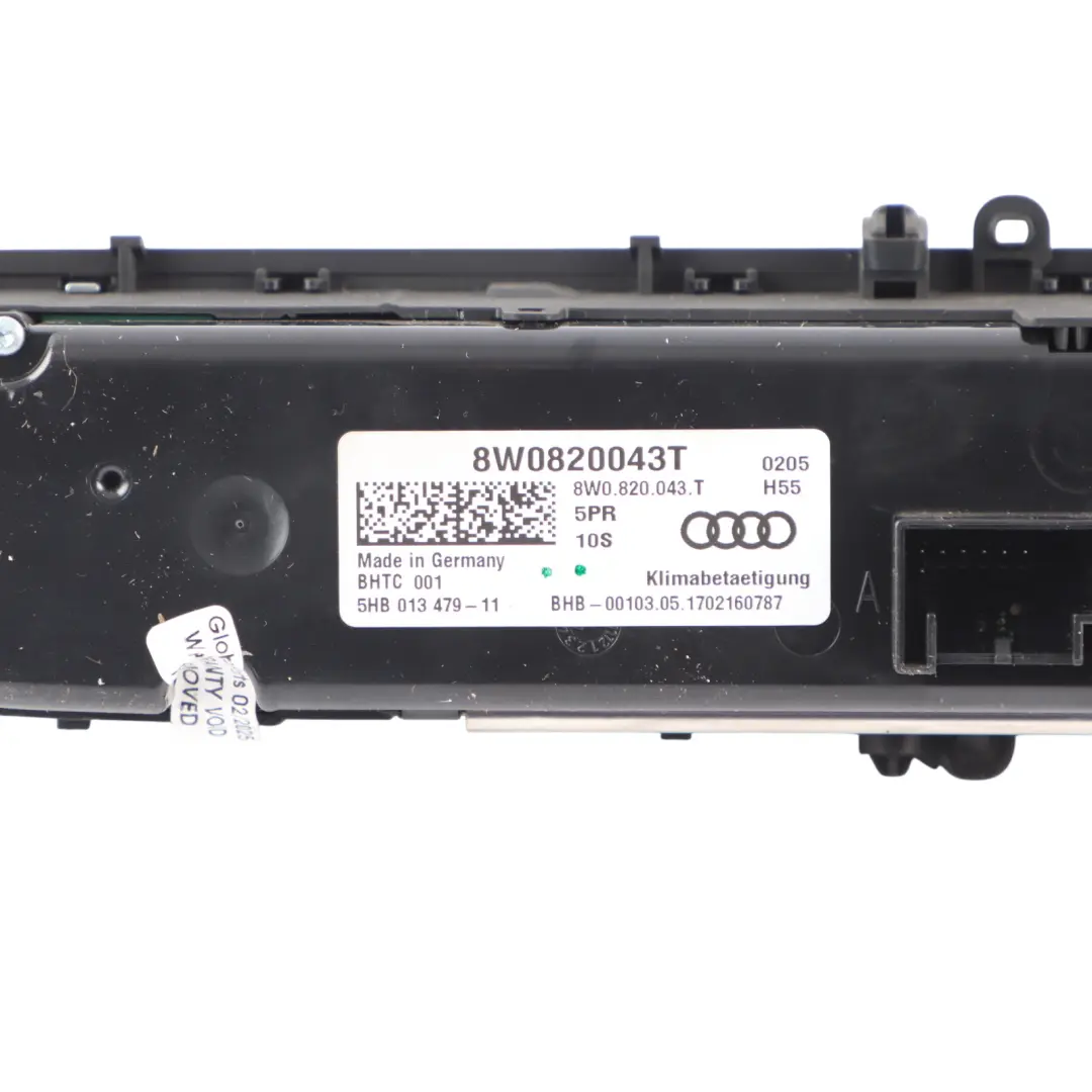 Audi A5 F5 A/C Air Condition Heater Climate Control Switch Panel Unit - SKU 8W0820043T-1 - Part number 8W0820043T