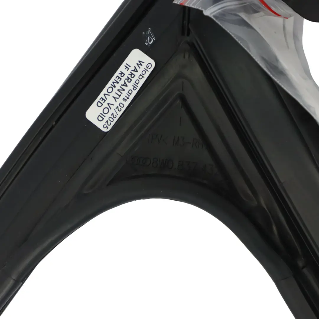 Audi A4 B9 Front Window Guide Frame Door Right O/S Cover Seal Rubber - SKU 8W0837432D - Part number 8W0837432D