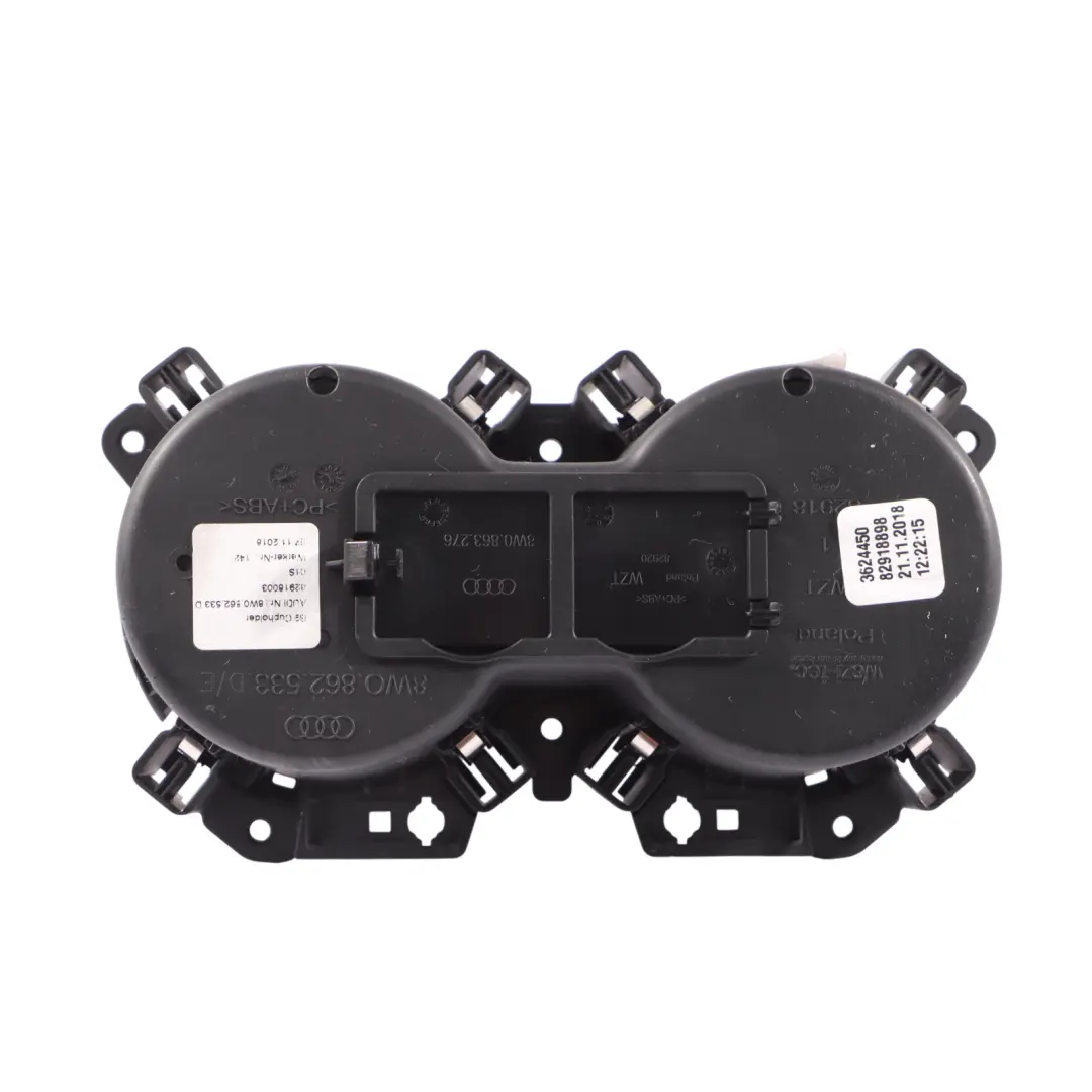 Audi A5 F5 Porte gobelet Console centrale Support Plateau rangement - SKU 8W0862533D - Numéro de pièce 8W0862533D