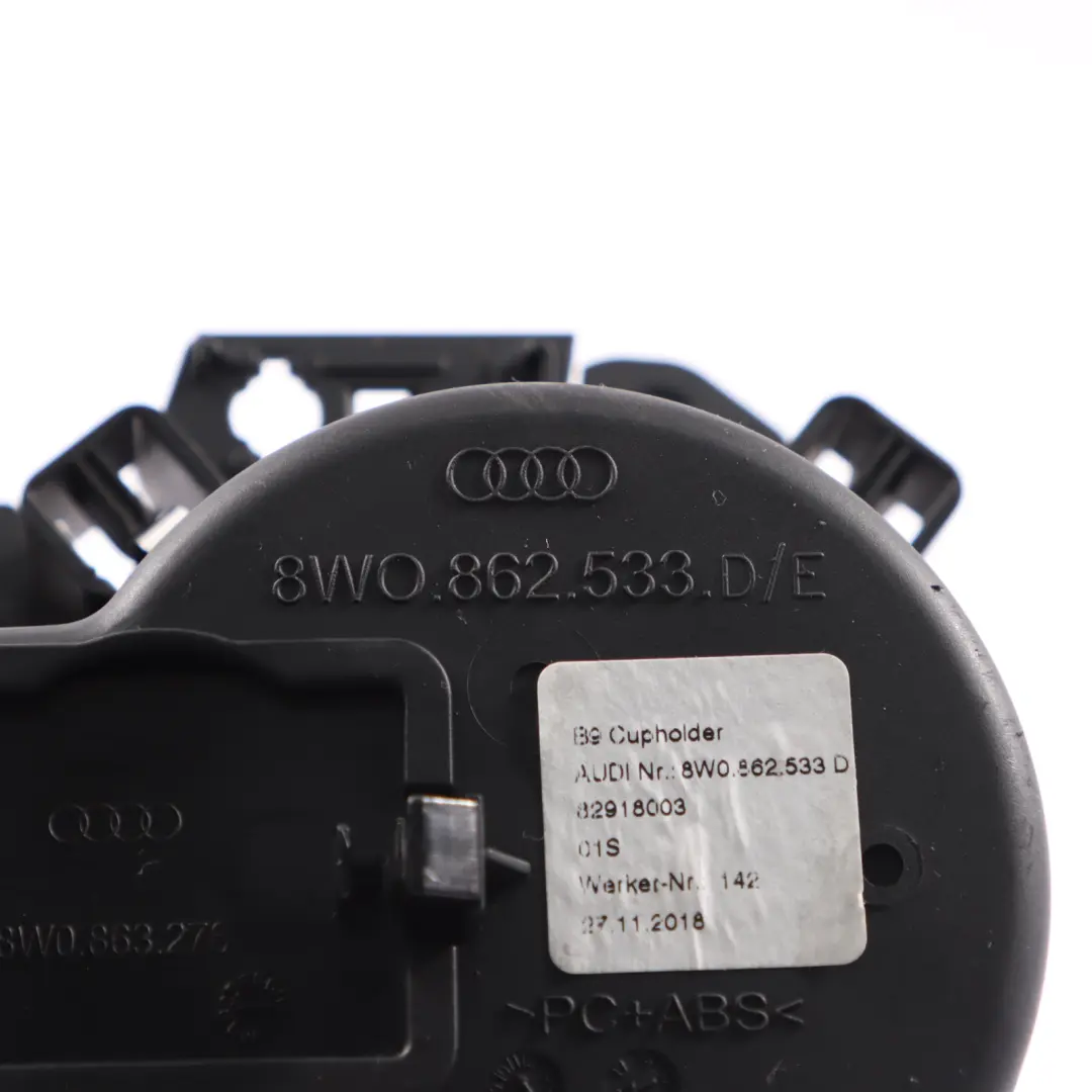 Audi A5 F5 Porte gobelet Console centrale Support Plateau rangement - SKU 8W0862533D - Numéro de pièce 8W0862533D