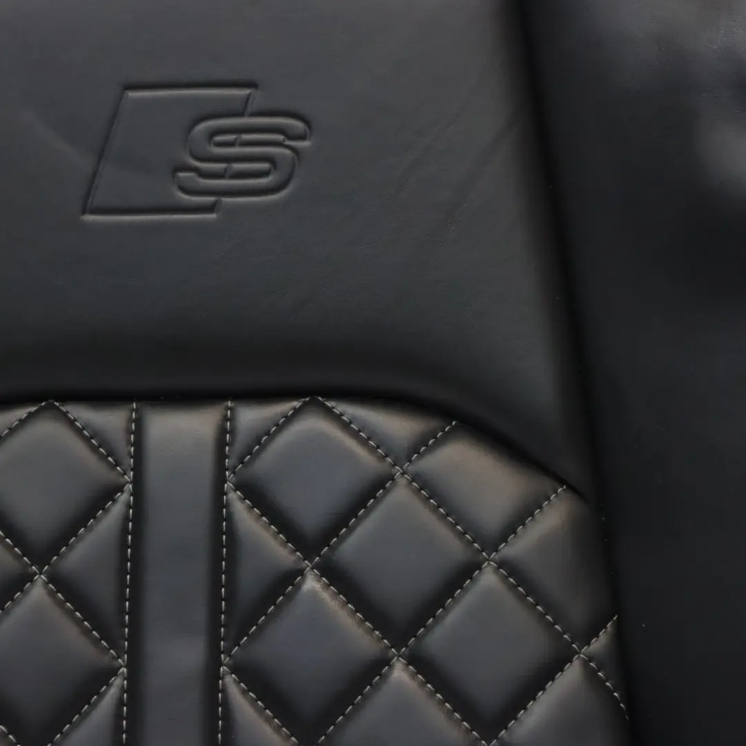 Audi A4 S4 B9 Sport Front Seat Heated Cover Leather Black Left N/S Backrest - SKU 8W6881805BJ - Part number 8W0881775E