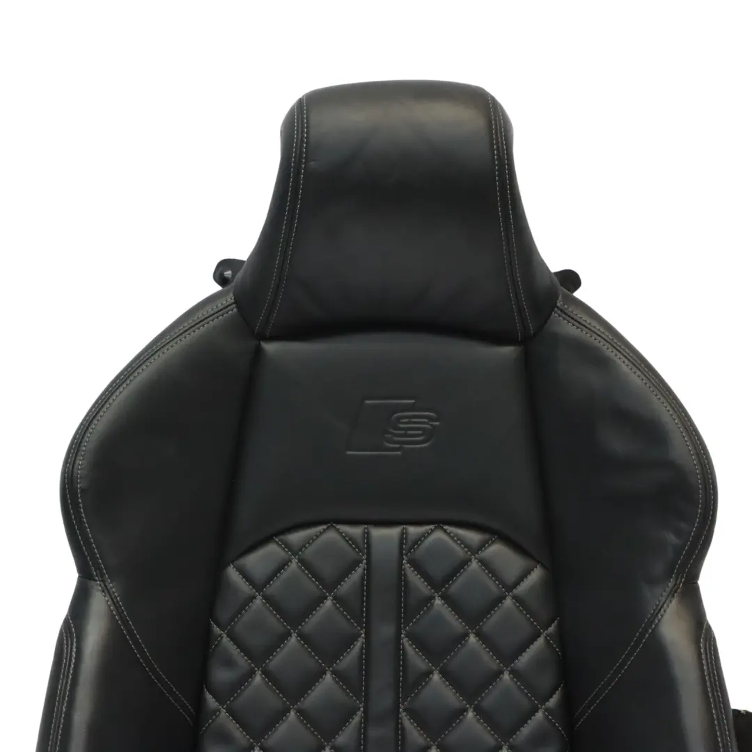 Audi A4 S4 B9 Siège Avant Sport Chauffant En Cuir Noir Avec Dossier Gauche - SKU 8W6881805BJ - Numéro de pièce 8W0881775E