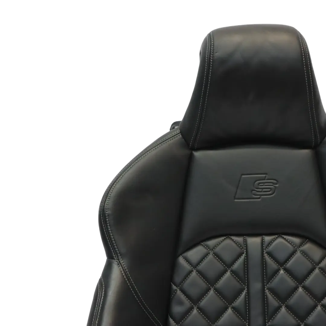 Audi A4 S4 B9 Siège Avant Sport Chauffant En Cuir Noir Avec Dossier Gauche - SKU 8W6881805BJ - Numéro de pièce 8W0881775E