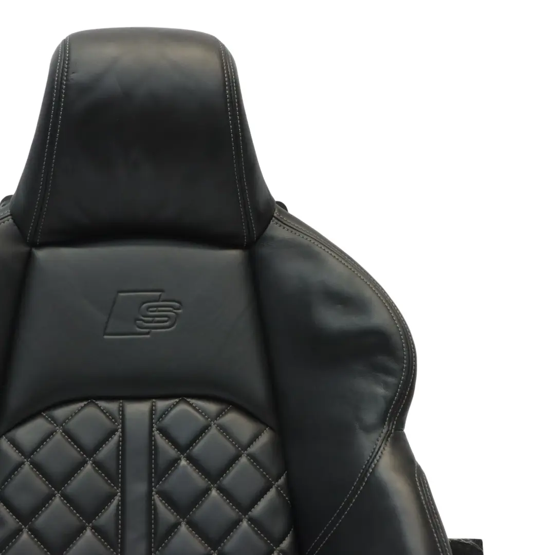 Audi A4 S4 B9 Siège Avant Sport Chauffant En Cuir Noir Avec Dossier Gauche - SKU 8W6881805BJ - Numéro de pièce 8W0881775E