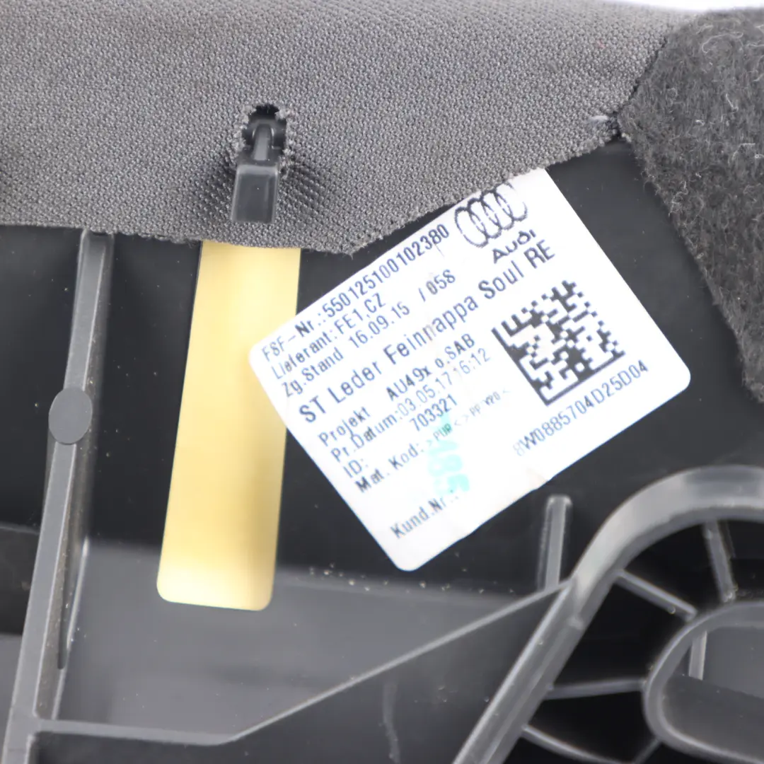 Back Seat Panel Rear Right O/S Side Grey Leather Cloth to Audi S4 B9 with Part number 8W0885704D Audi S4 B9 Back Seat Panel Rear Right O/S Side Grey Leather Cloth - SKU 8W0885704D - Part number 8W0885704D