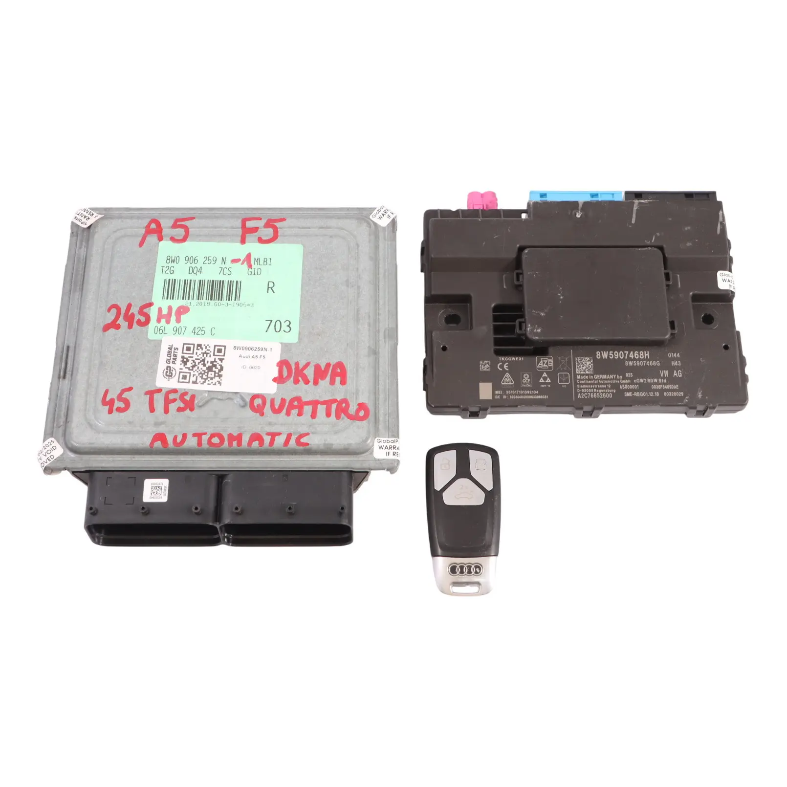 Audi A5 F5 45 TFSI DKNA 245HP Quattro Engine ECU Kit 8W0906259N Gateway + Key