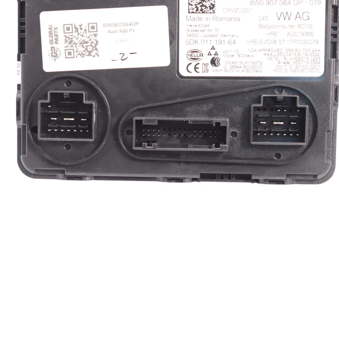 Body Control Unit Basic Module BCM to Audi SQ5 FY with Part number 8W0907064DP Audi SQ5 FY Body Control Unit Basic Module BCM - SKU 8W0907064DP - Part number 8W0907064DP