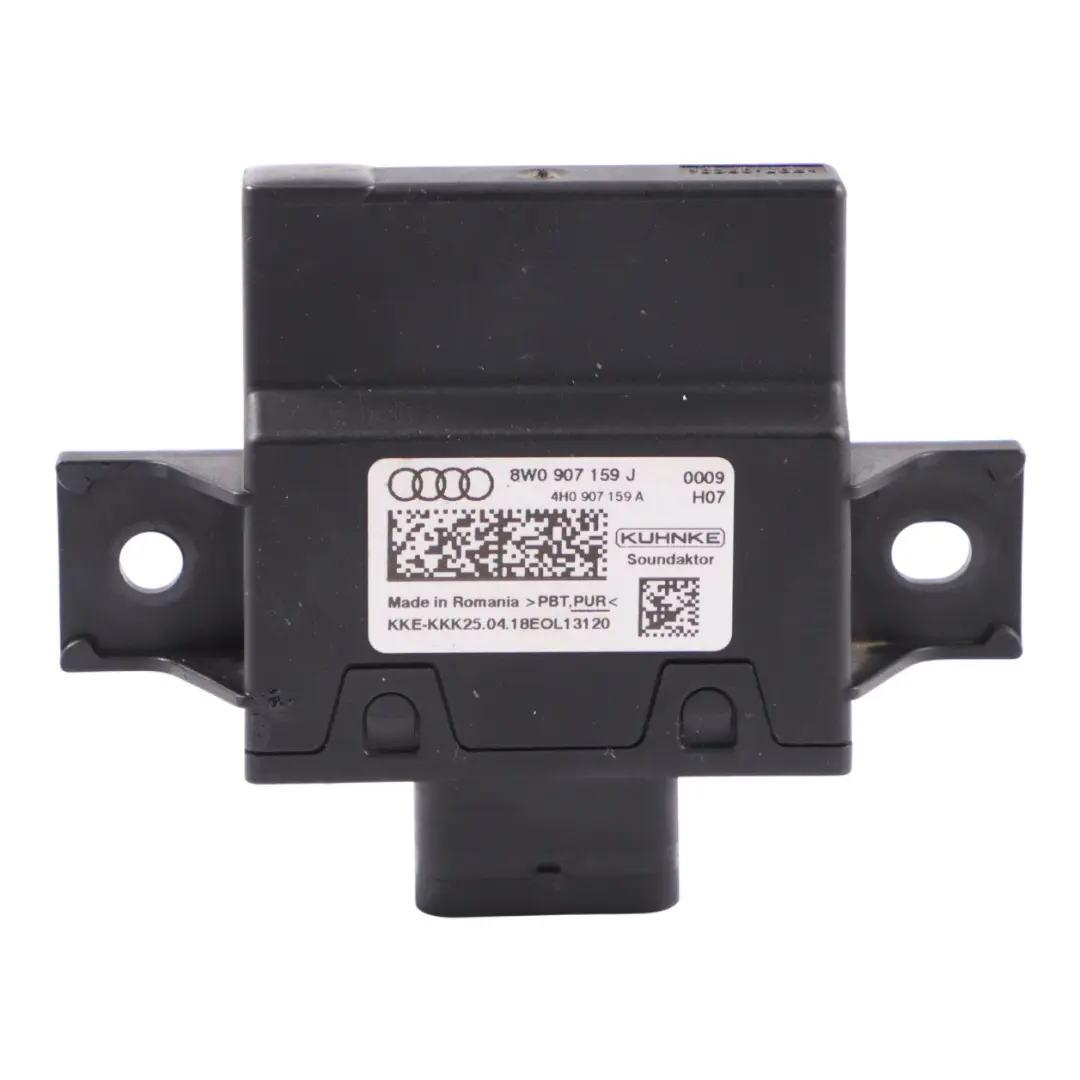 Módulo control actuador sonido de impacto para Audi A4 B9 A5 F5 con número de pieza 8W0907159J Audi A4 B9 A5 F5 Módulo control actuador sonido de impacto - SKU 8W0907159J - Número de pieza 8W0907159J