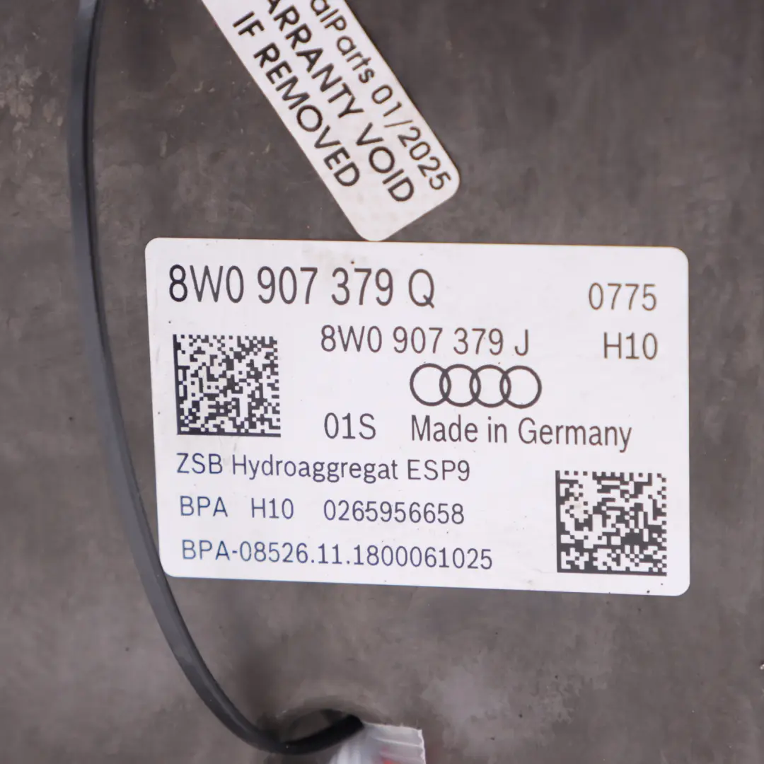 Audi A5 F5 Pompe frein Module ABS Unité freinage commande hydraulique - SKU 8W0907379Q - Numéro de pièce 8W0907379Q