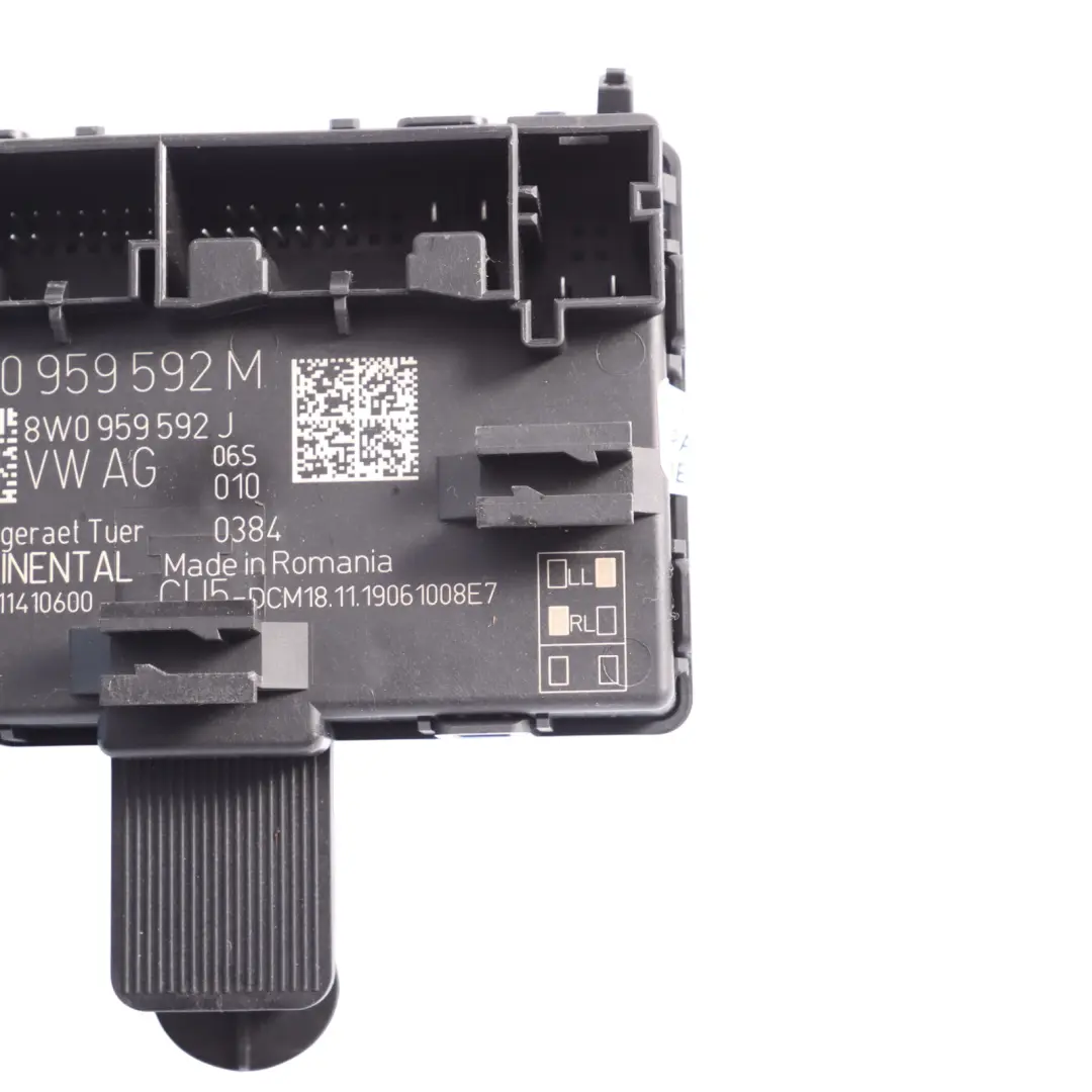 Audi A4 B9 A5 F5 Modulo Controllo Porta Anteriore ECU Lato Passeggero - SKU 8W0959592M - Numero di parte 8W0959592M