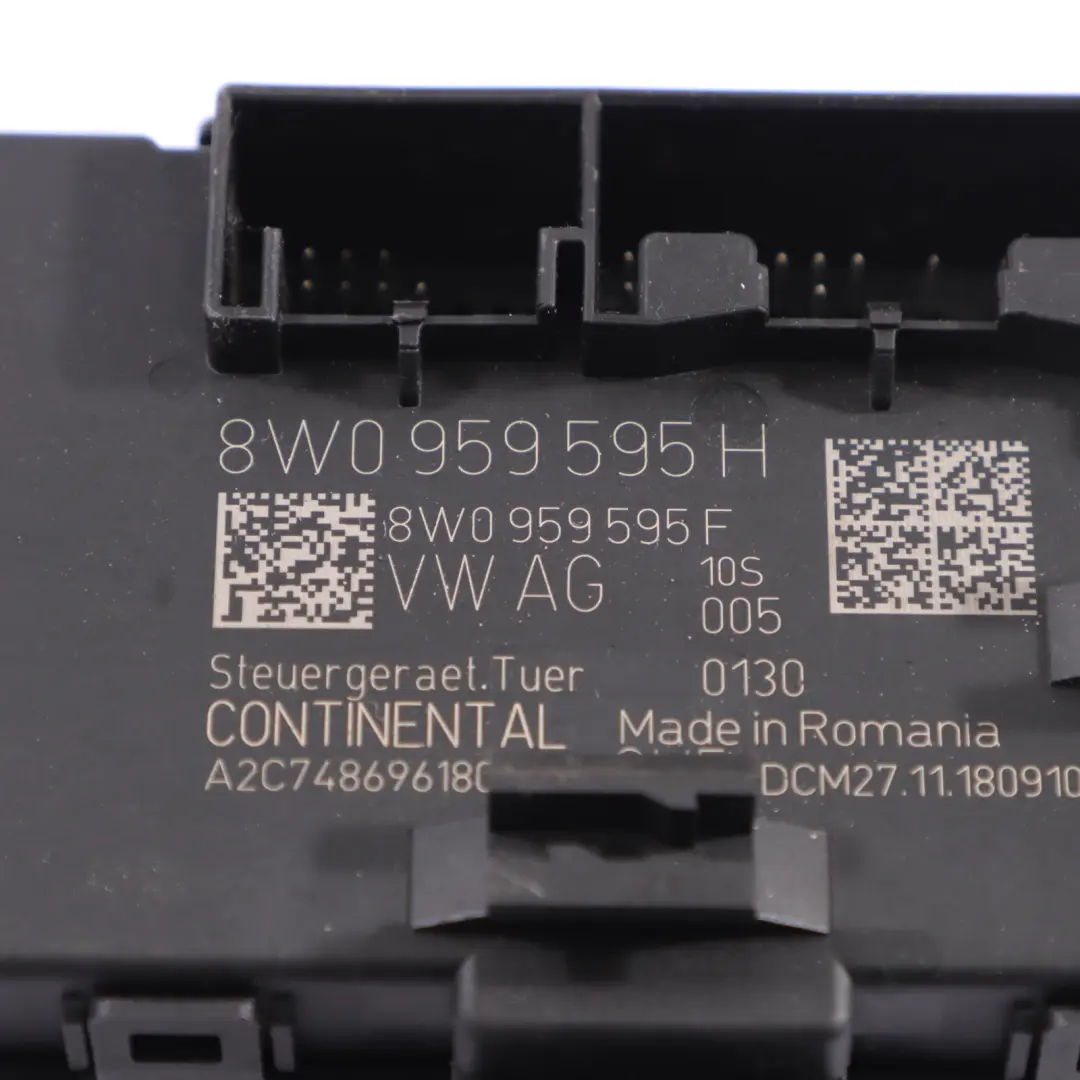 Unidad De Control De Puerta Trasera ECU Izquierda Derecha para Audi A5 F5 con número de pieza 8W0959595H Audi A5 F5 Unidad De Control De Puerta Trasera ECU Izquierda Derecha - SKU 8W0959595H - Número de pieza 8W0959595H