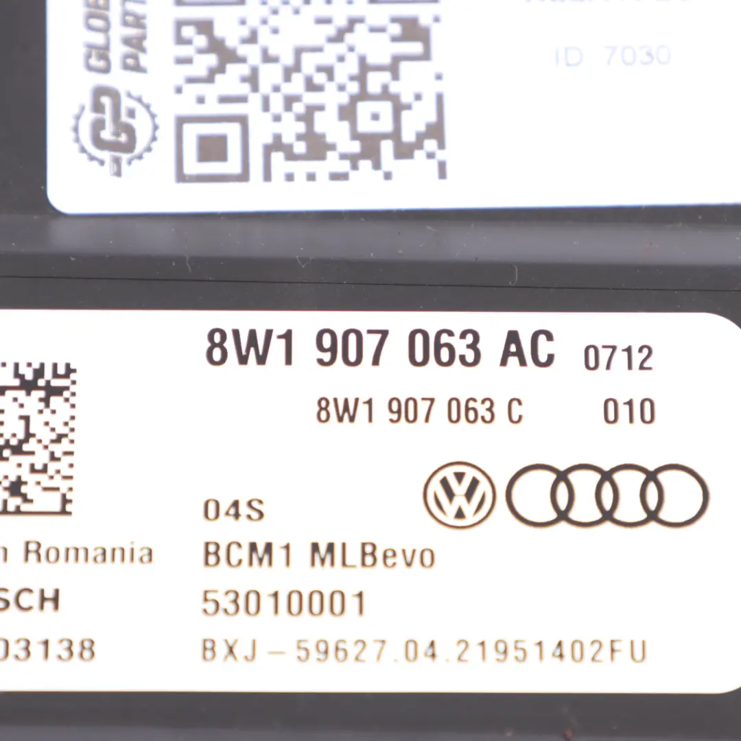 Audi A4 B8 Body Control Comfort Unit Module BCM Unit ECU - SKU 8W1907063AC - Part number 8W1907063AC