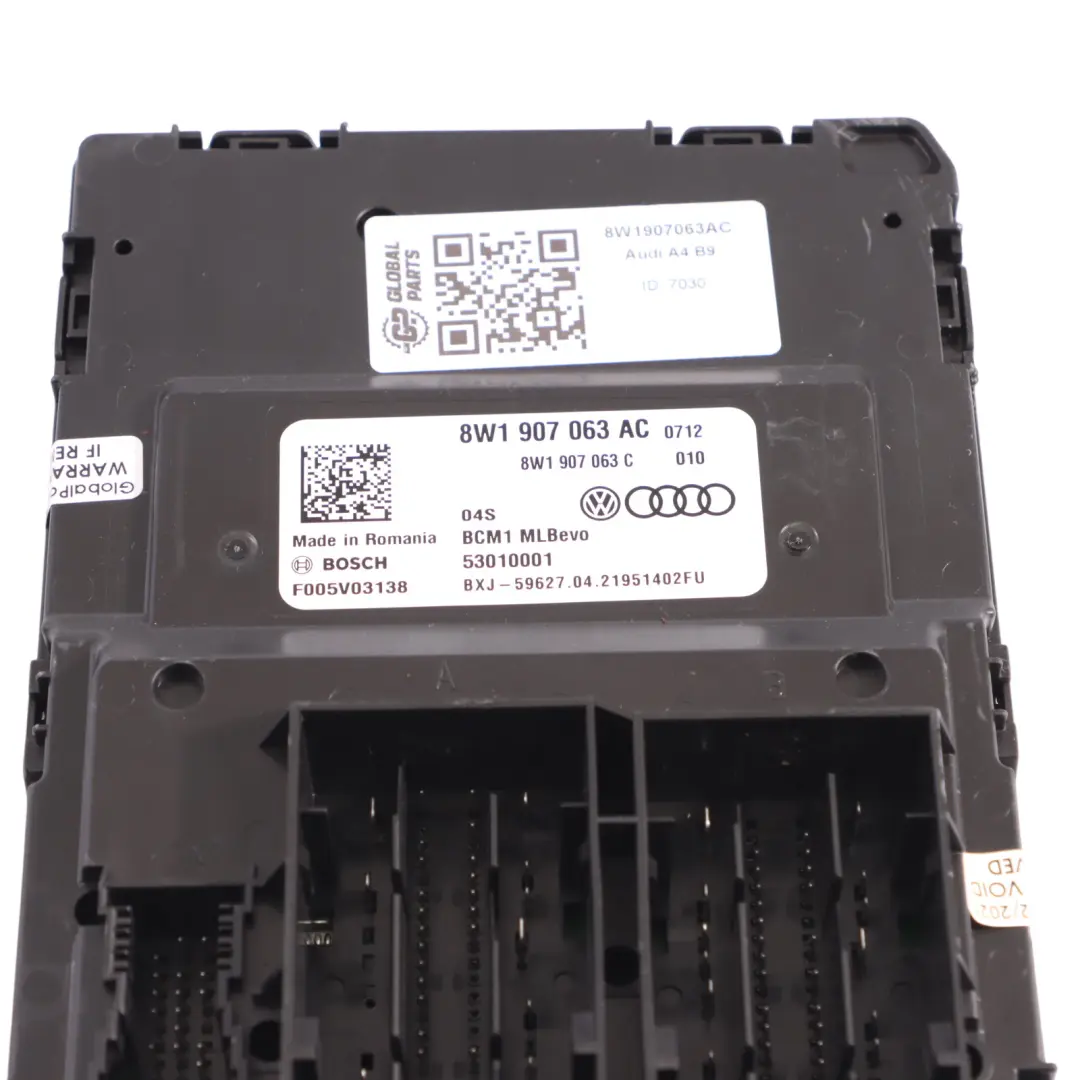 Body Control Comfort Unit Modulo BCM Unità ECU per Audi A4 B8 con numero di parte 8W1907063AC Audi A4 B8 Body Control Comfort Unit Modulo BCM Unità ECU - SKU 8W1907063AC - Numero di parte 8W1907063AC