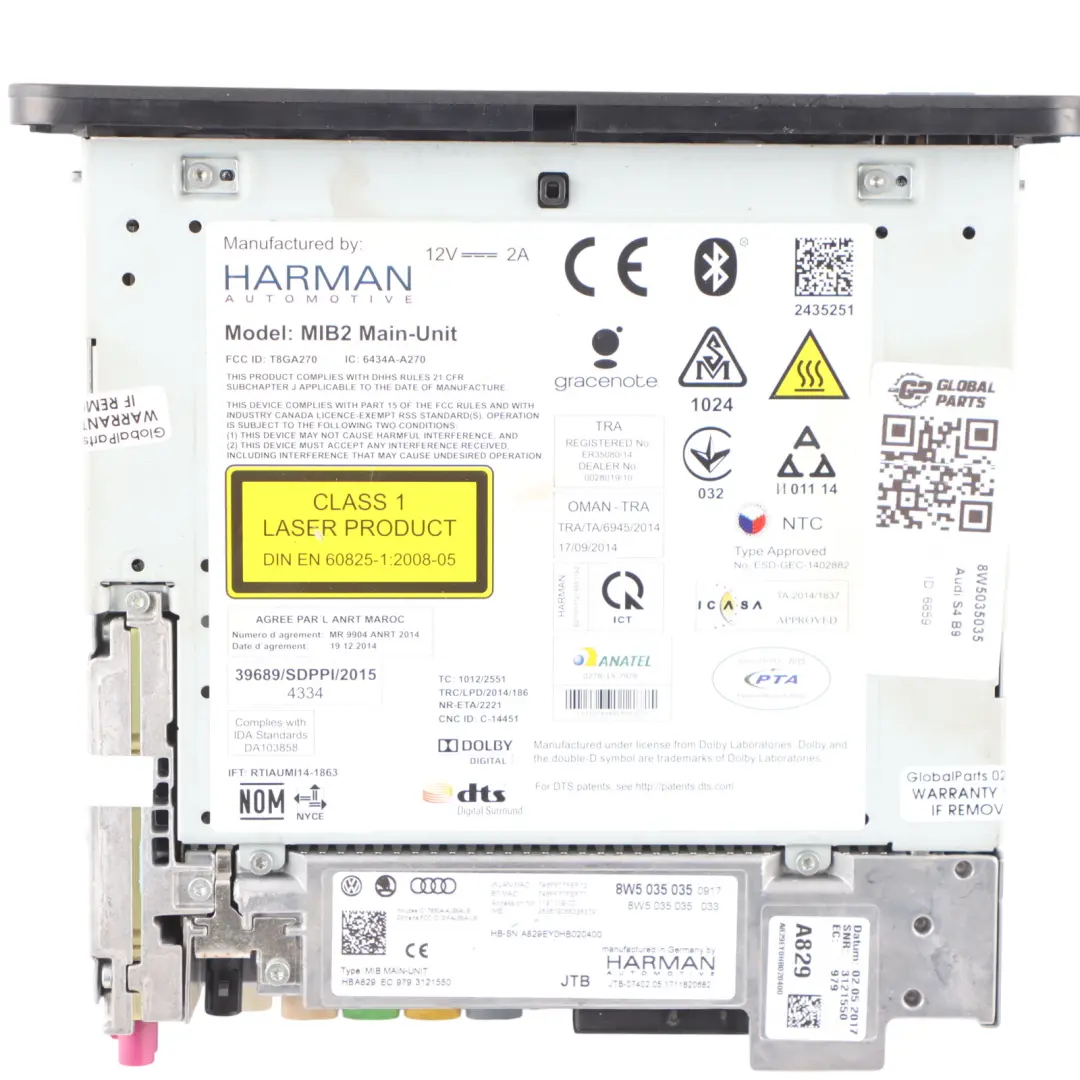 Audi A4 S4 B9 Multimedia Stereo Sat Nav SD CD Player Radio Head Unit - SKU 8W5035035 - Part number 8W5035035