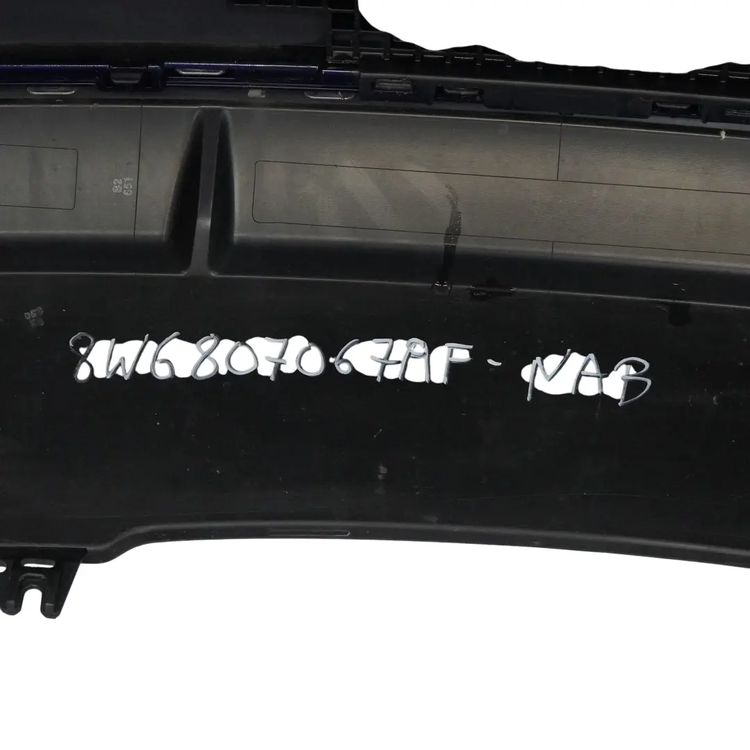Bumper S-Line Trim Panel Covering Navarra Blue Metallic - X5H to Audi A5 F5 Rear with Part number 8W6807067AF Audi A5 F5 Rear Bumper S-Line Trim Panel Covering Navarra Blue Metallic - X5H - SKU 8W6807067AF-NAB - Part number 8W6807067AF